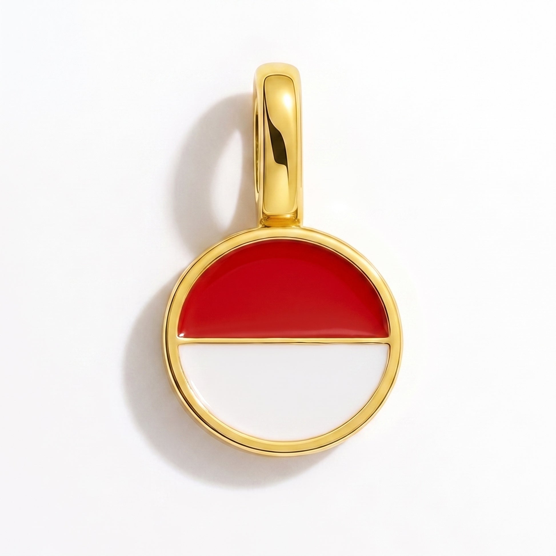 Charm drapeau Indonésie – rond or