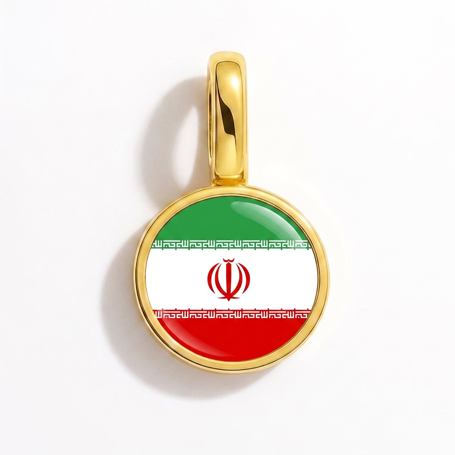 Charm drapeau Iran – rond or