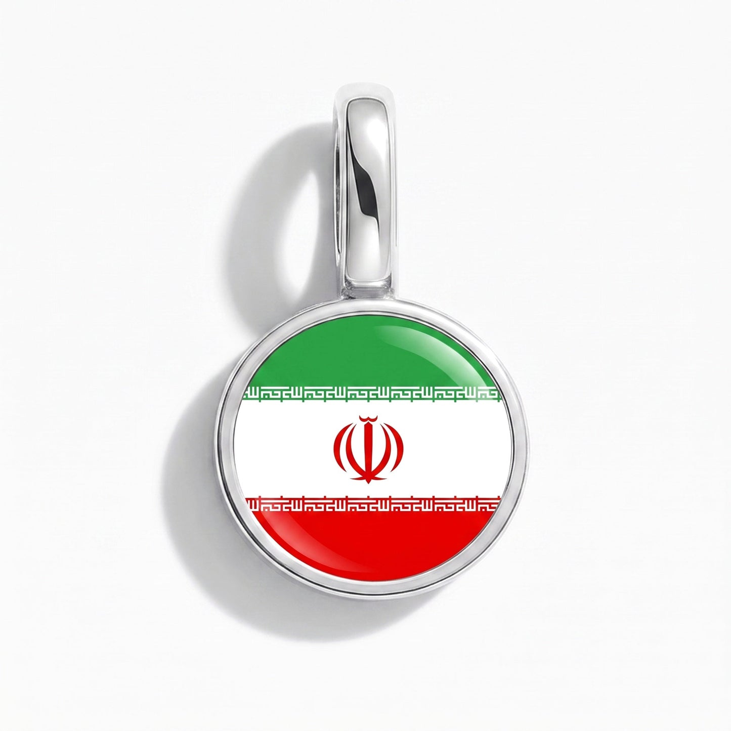 Charm drapeau Iran – rectangulaire argent