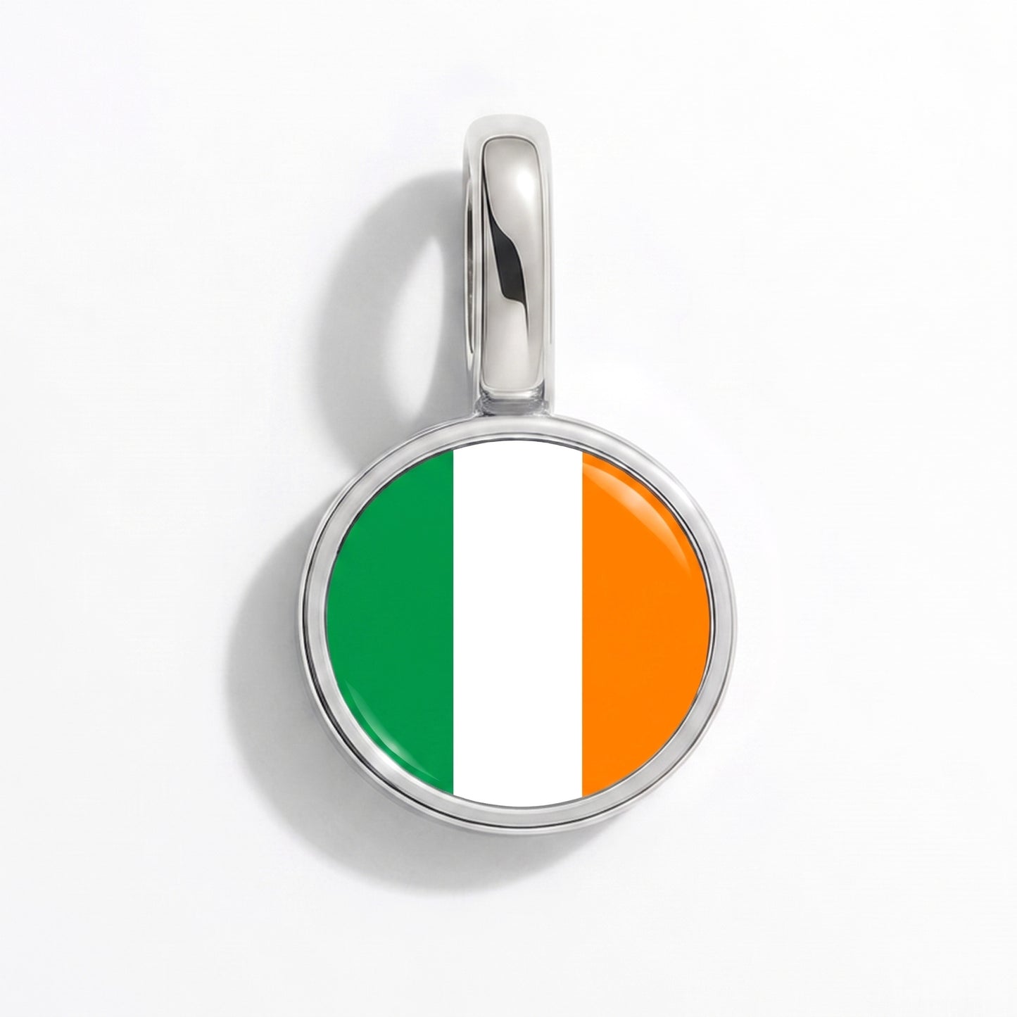 Charm drapeau Irlande – rond argent