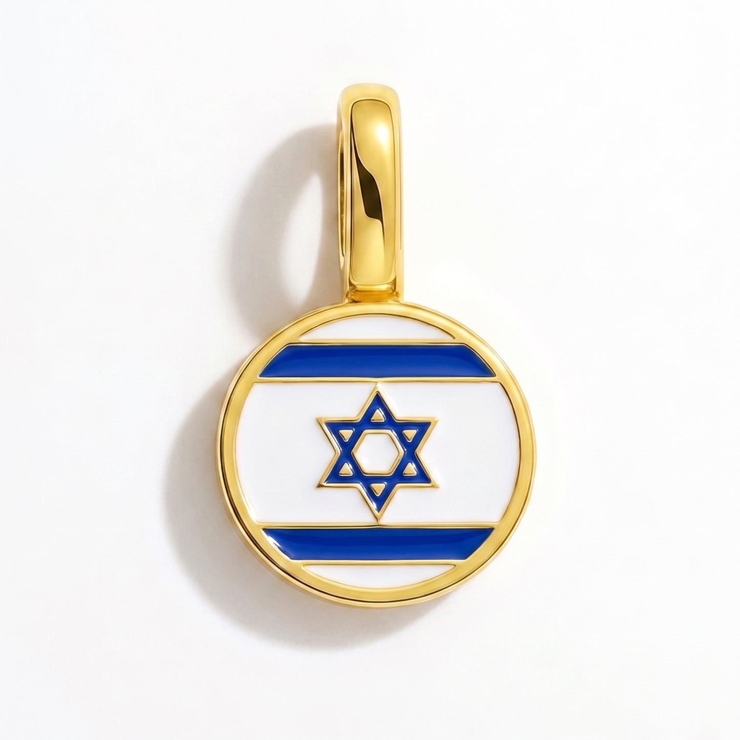 Charm drapeau Israël – rond or