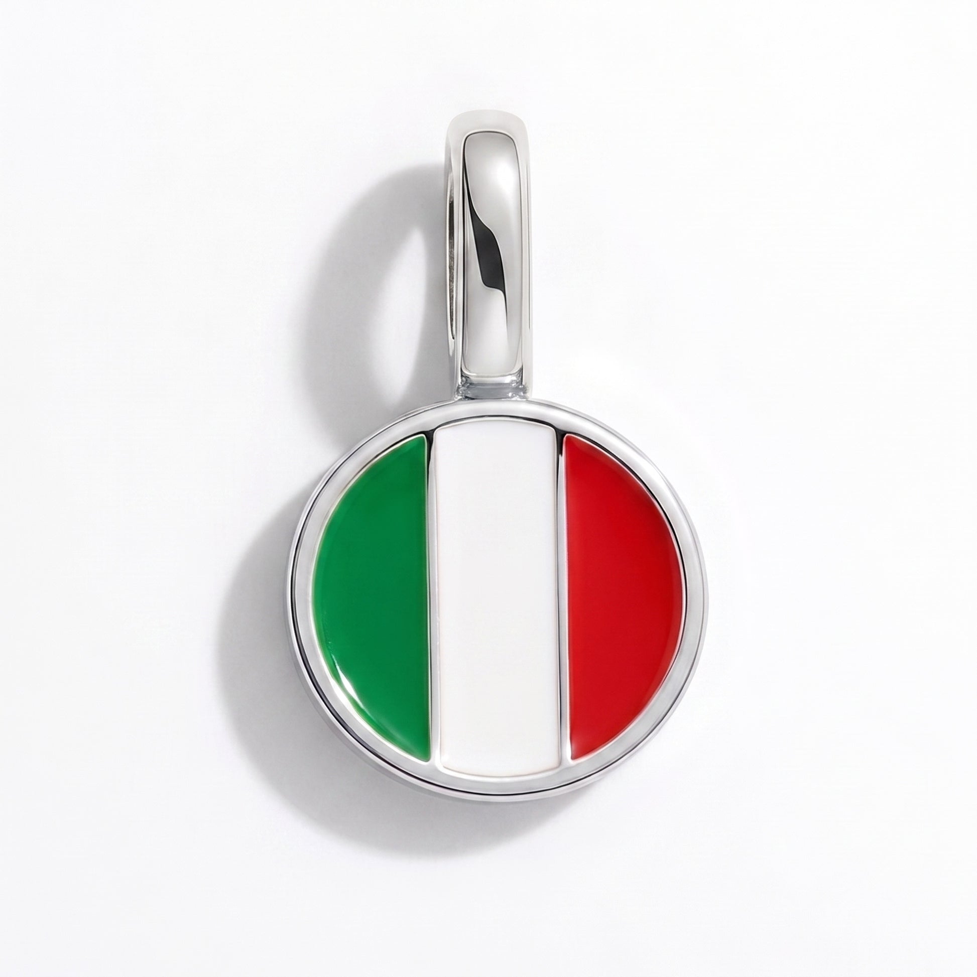 Charm drapeau Italie – rond argent
