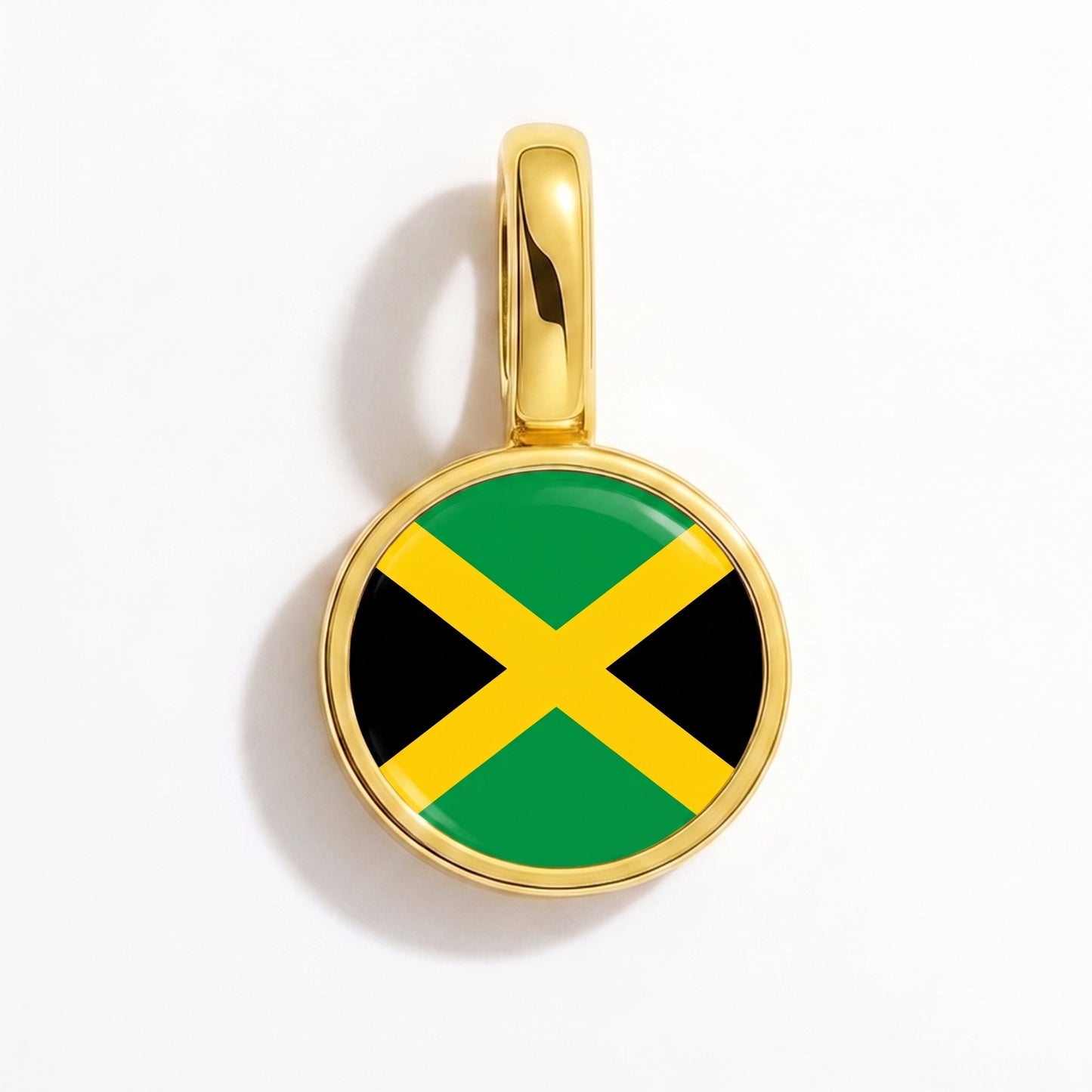 Charm drapeau Jamaïque – rond or