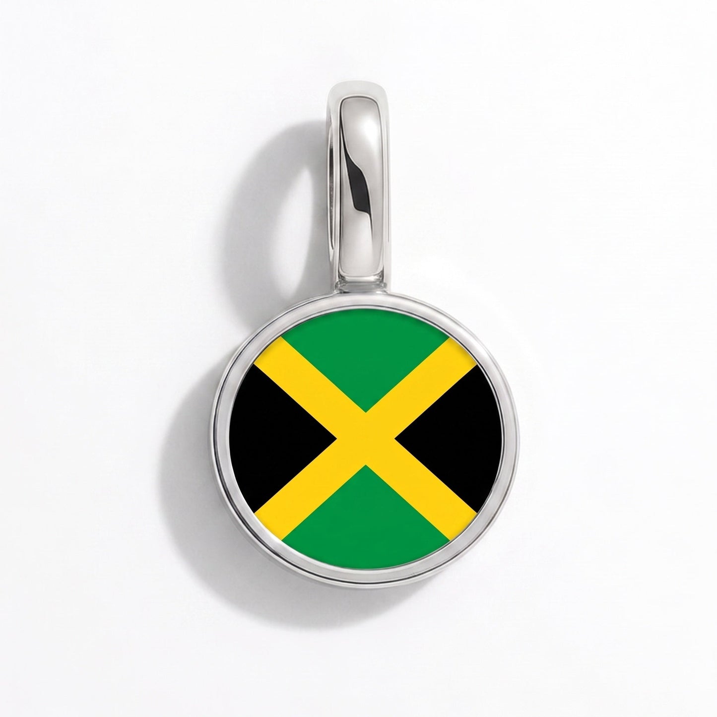 Charm drapeau Jamaïque – rectangulaire argent