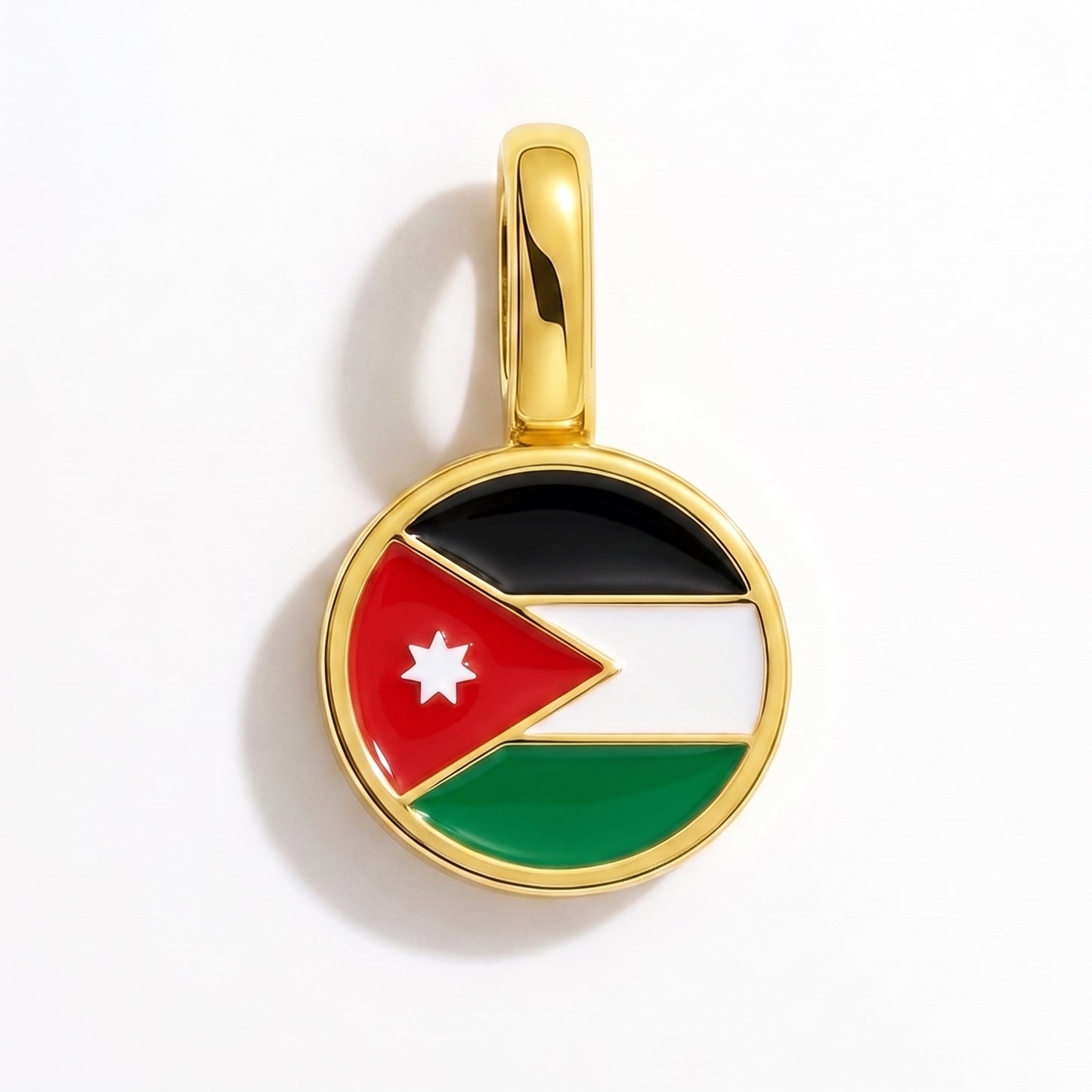 Charm drapeau Jordanie – rond or
