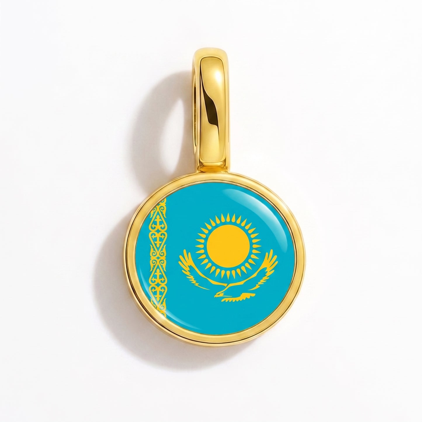 Charm drapeau Kazakhstan – rond or