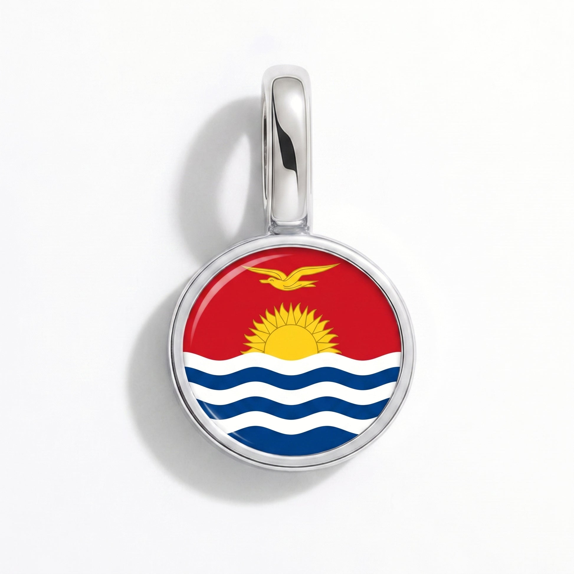 Charm drapeau Kiribati – rond argent