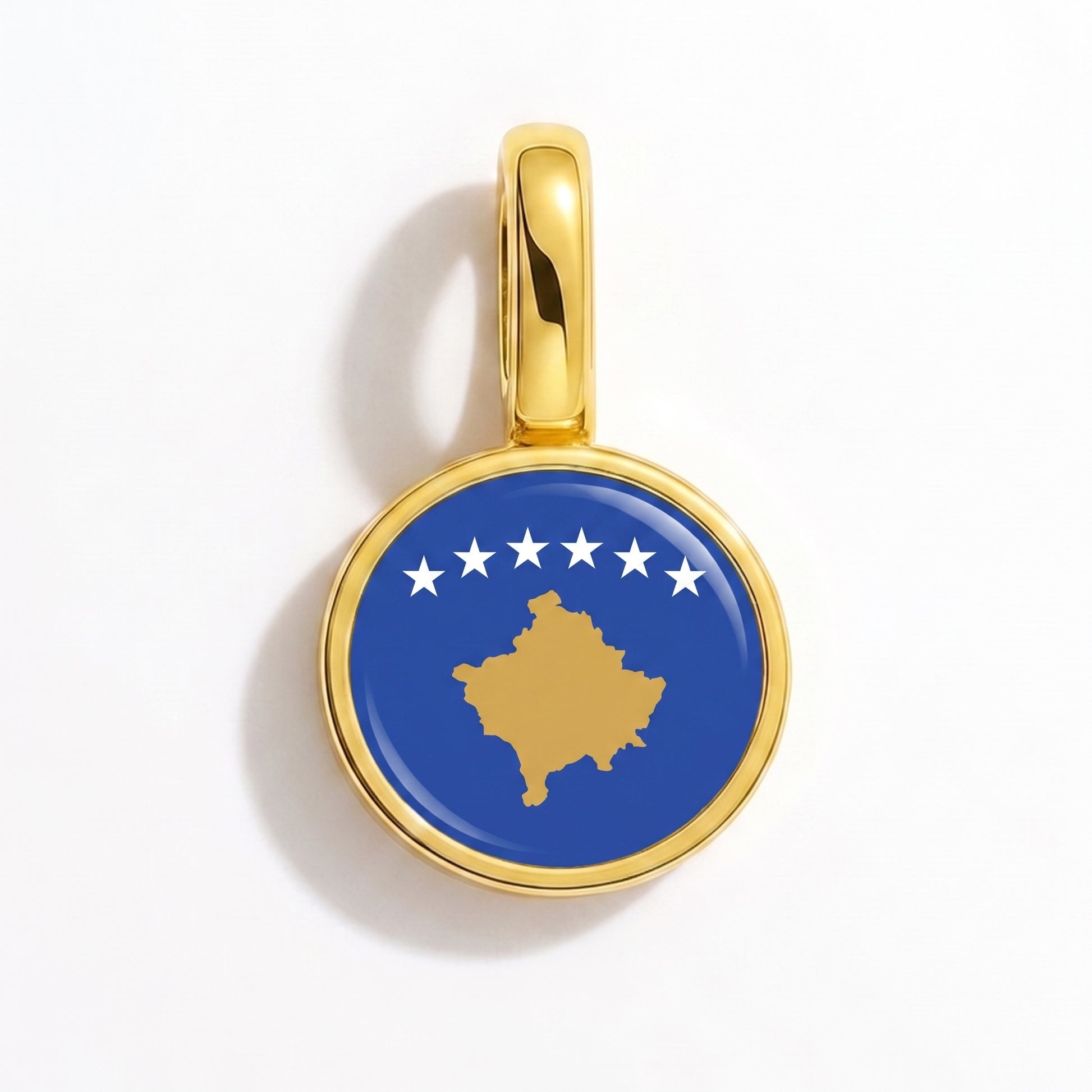 Charm drapeau Kosovo – rond or