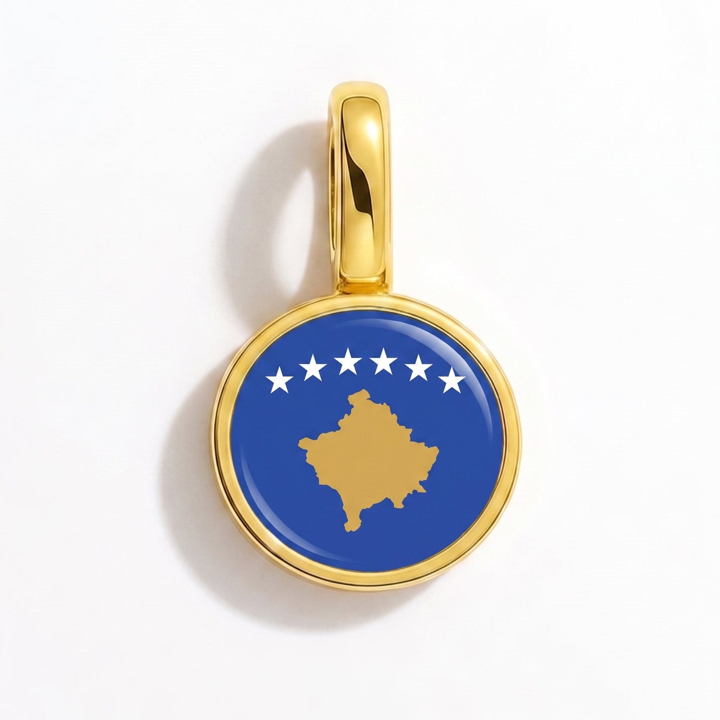 Charm drapeau Kosovo – rectangulaire or