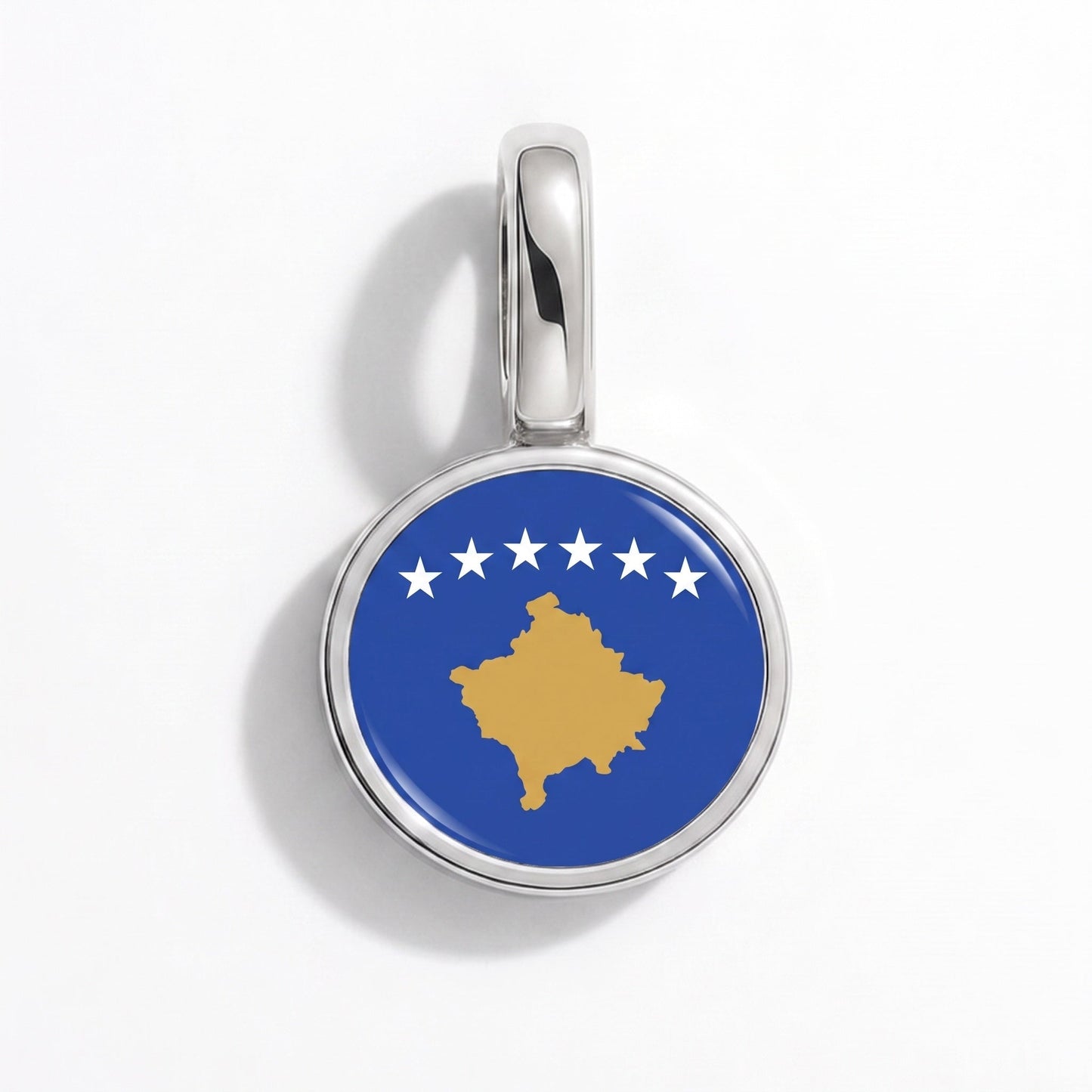Charm drapeau Kosovo – rectangulaire argent