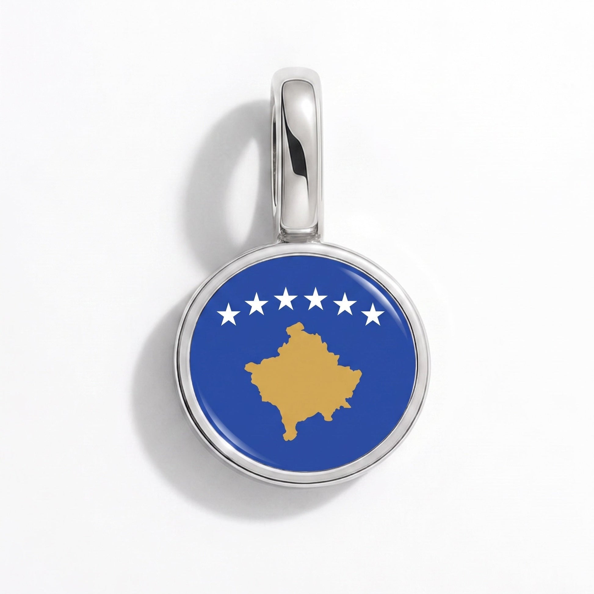 Charm drapeau Kosovo – rectangulaire argent