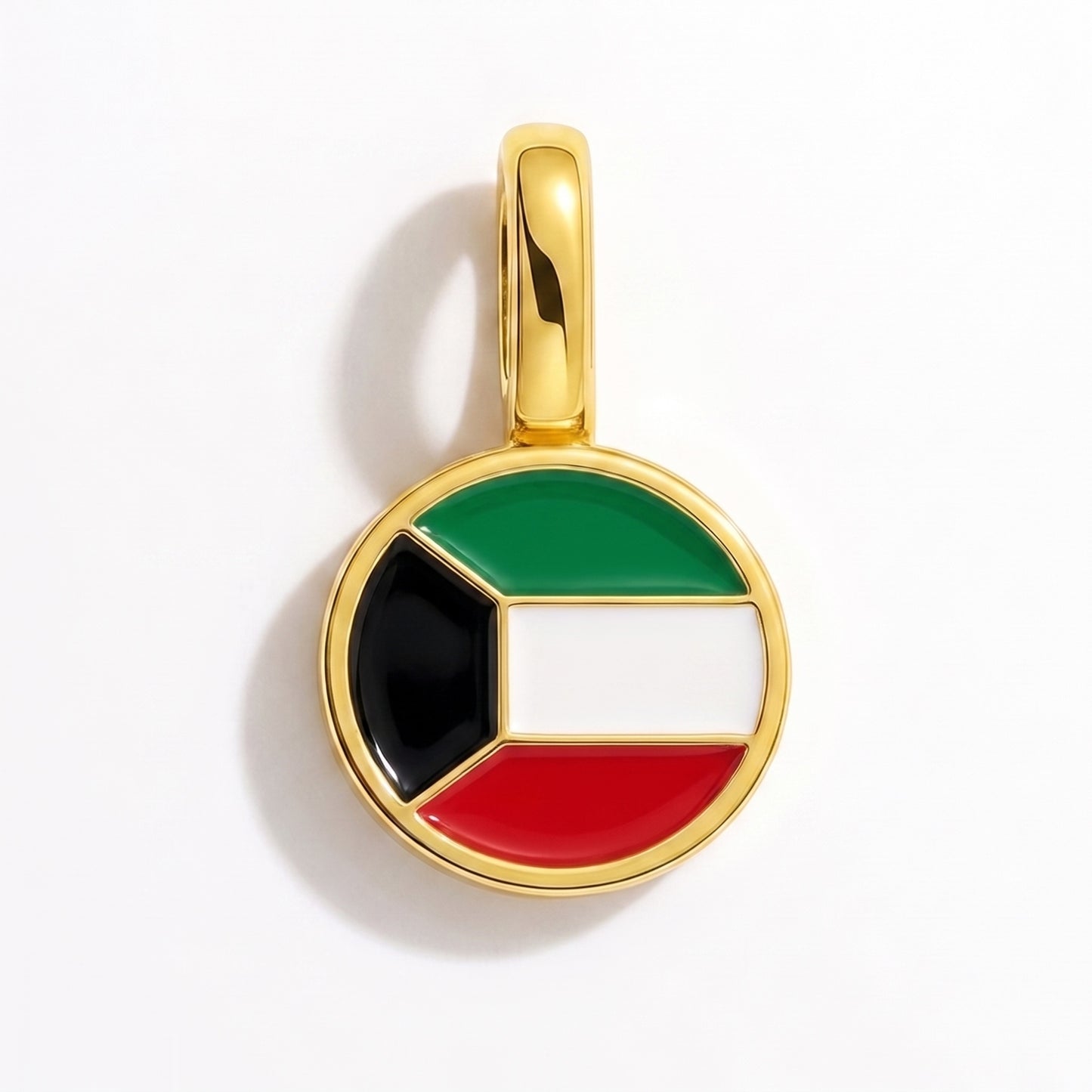 Charm drapeau Koweït – rond or