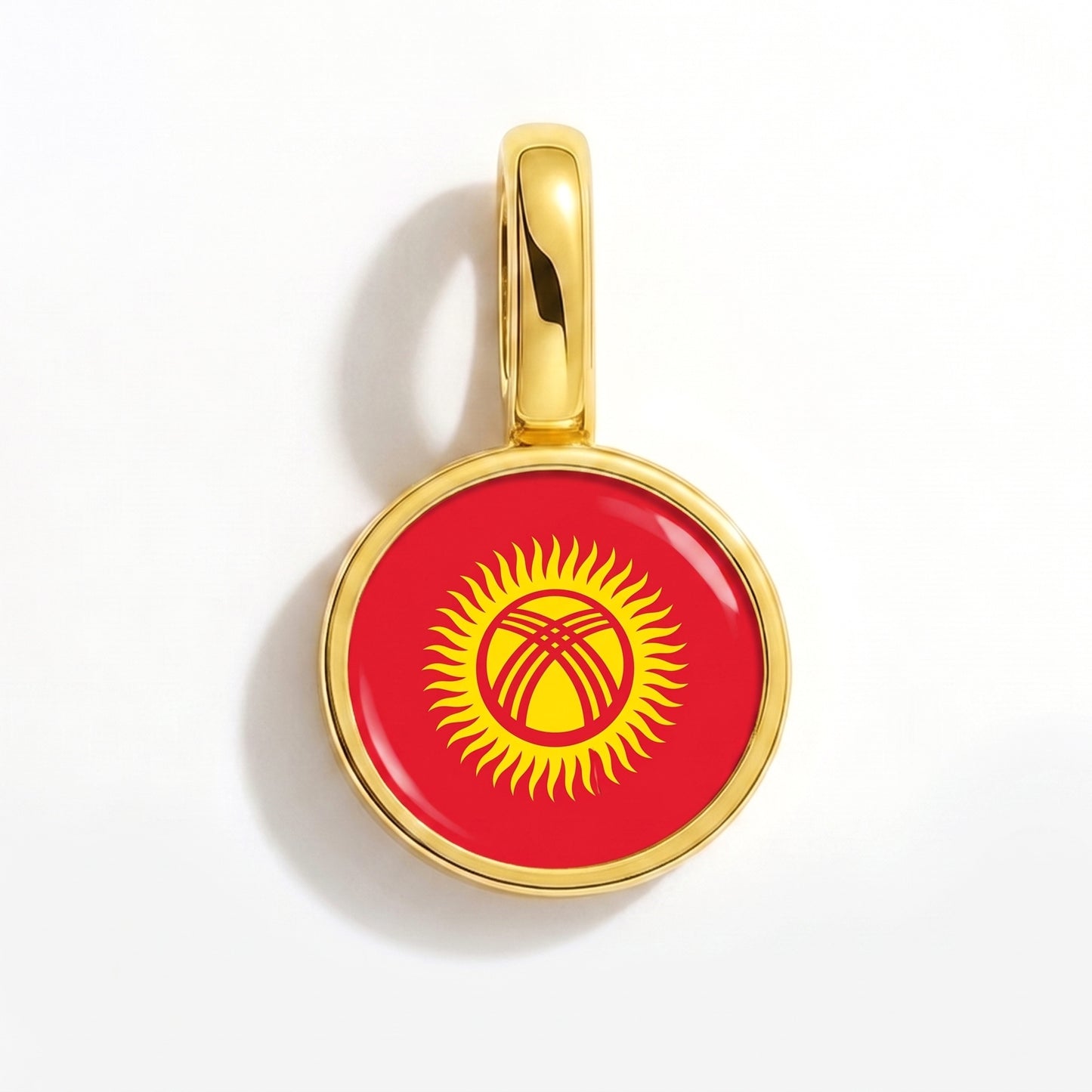 Charm drapeau Kirghizistan – rond or