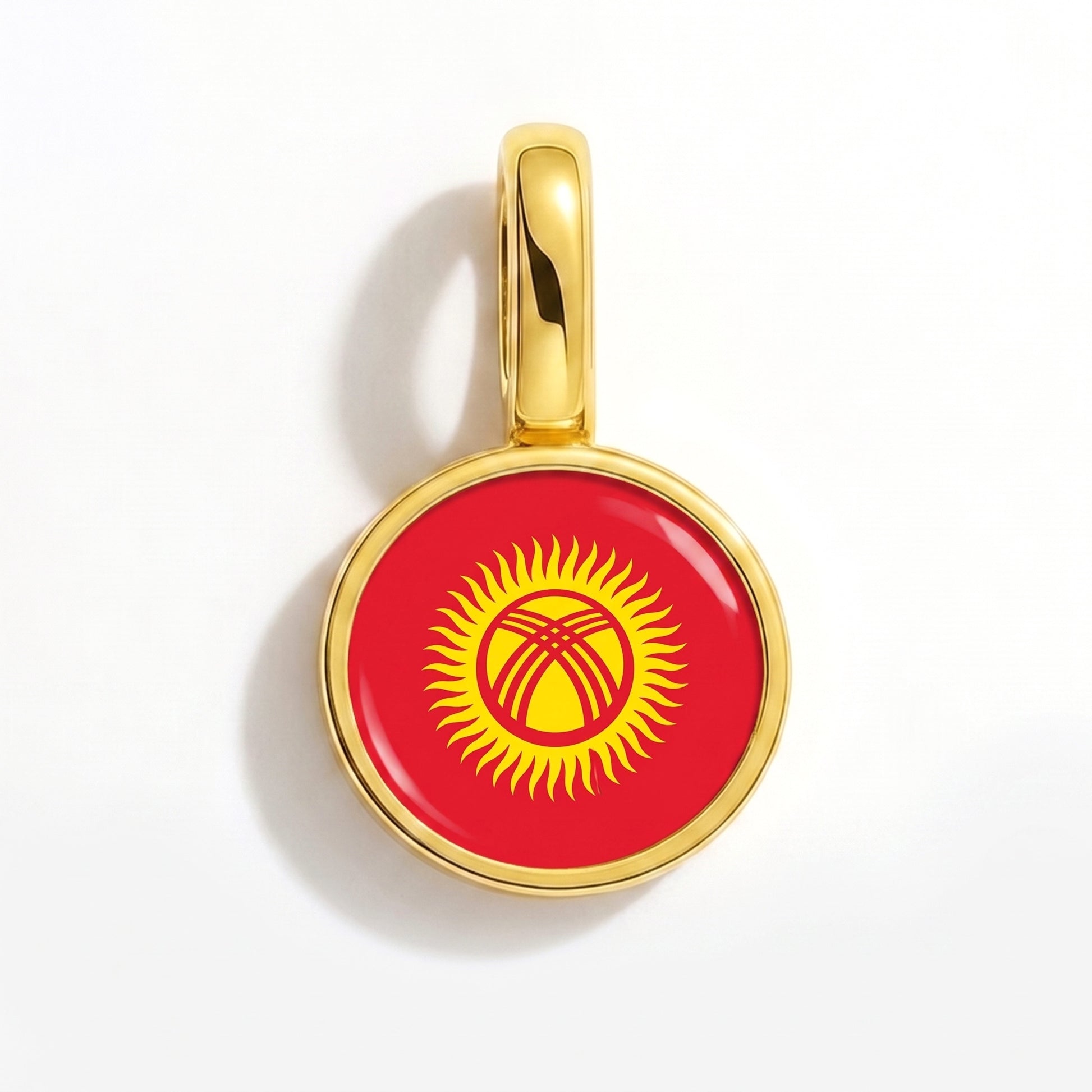 Charm drapeau Kirghizistan – rond or