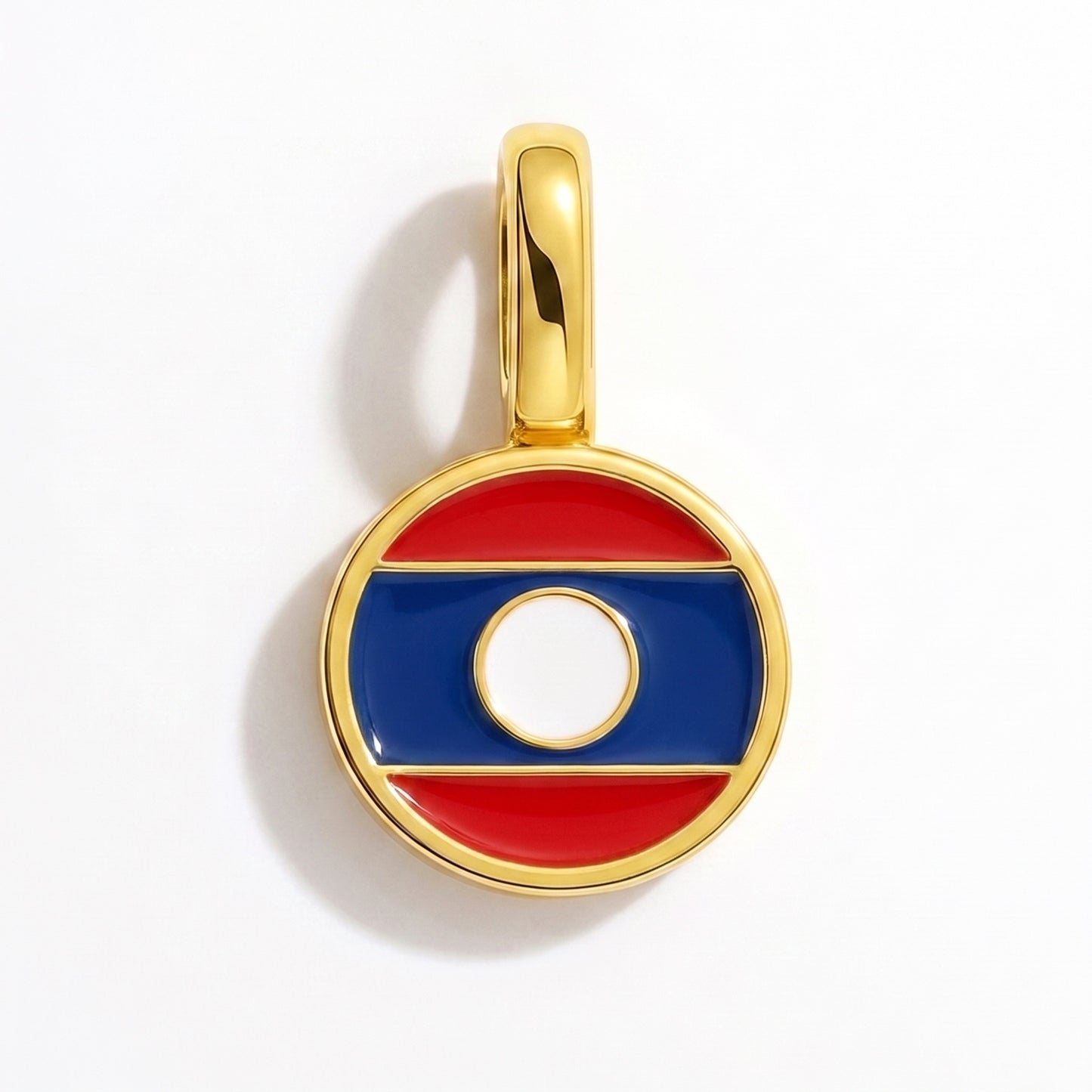 Charm drapeau Laos – rond or