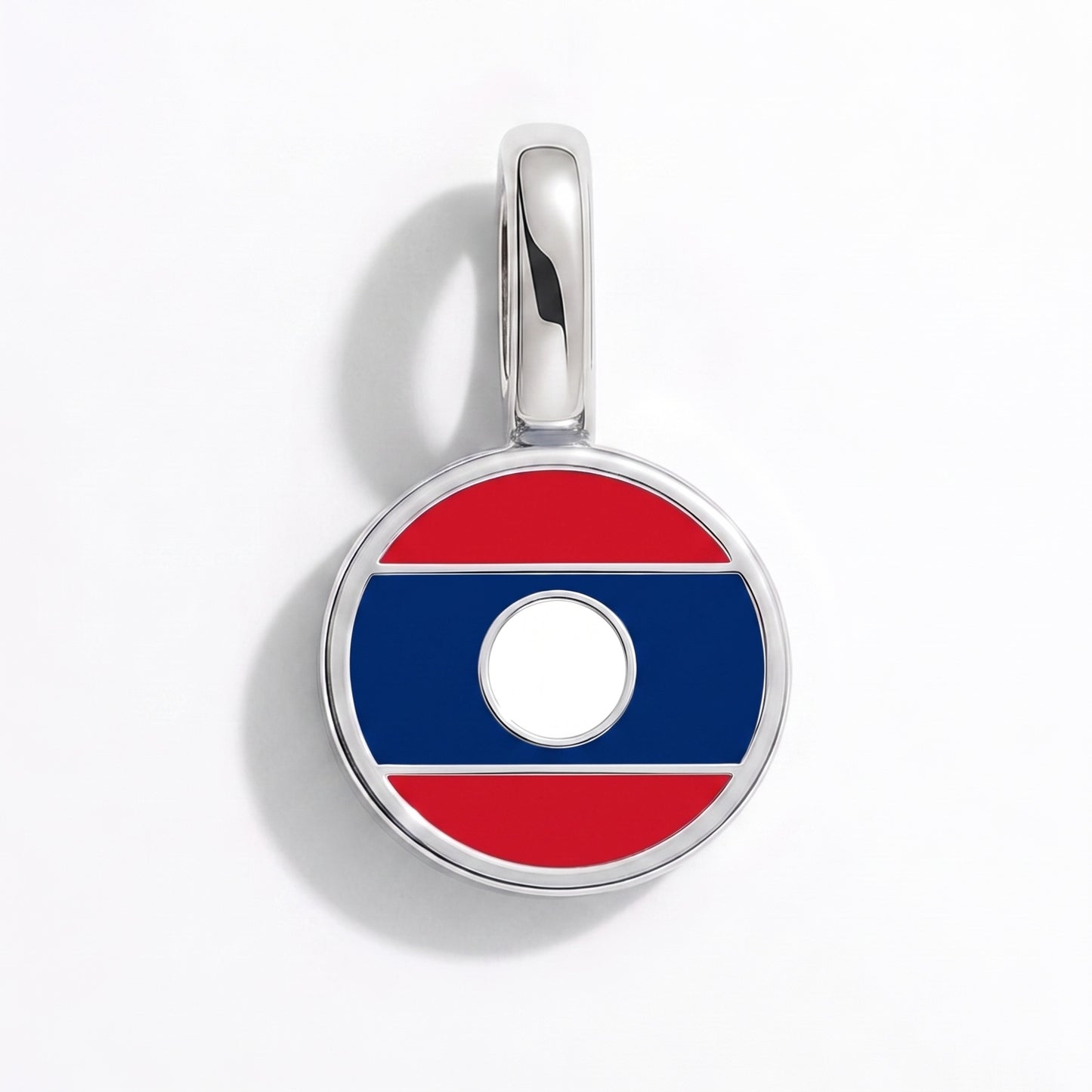 Charm drapeau Laos – rond argent