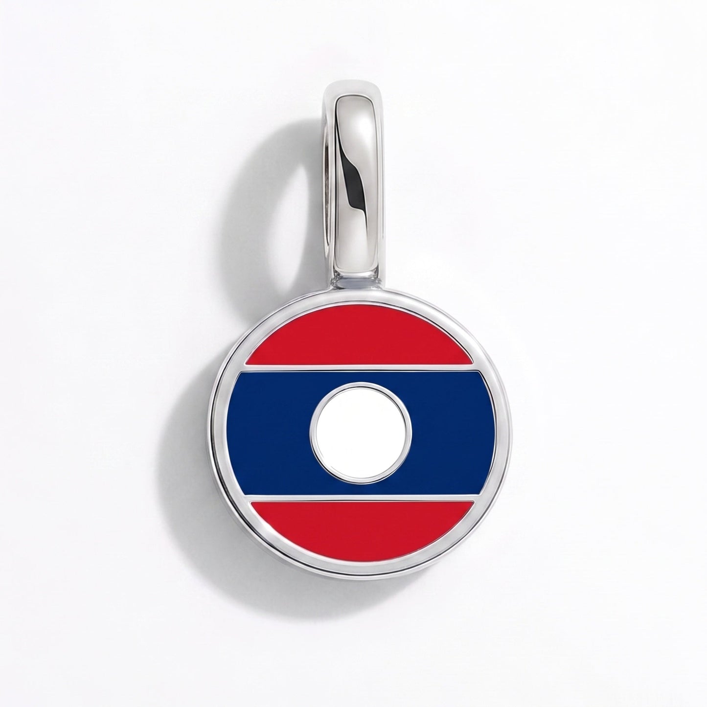 Charm drapeau Laos – rectangulaire argent