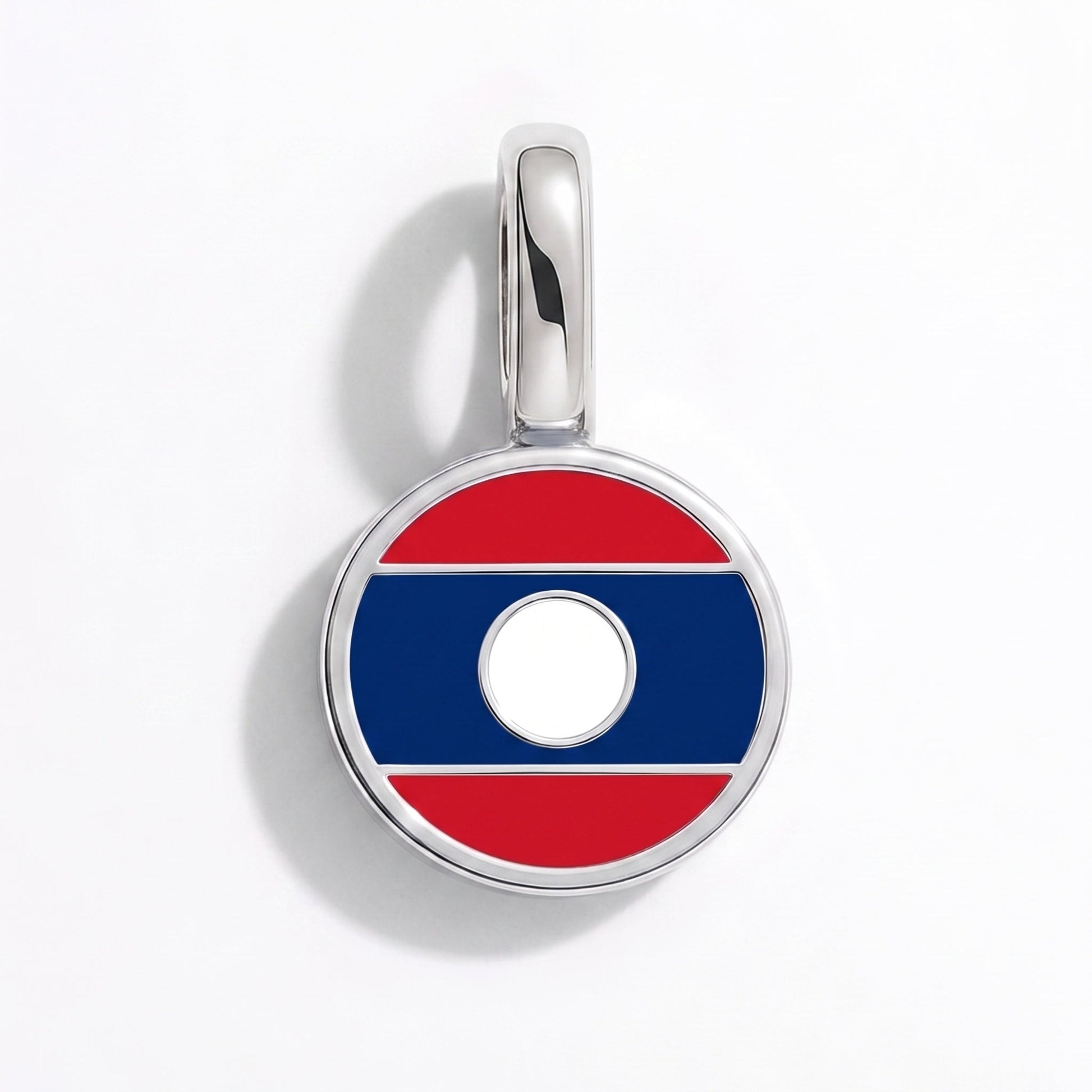 Charm drapeau Laos – rectangulaire argent