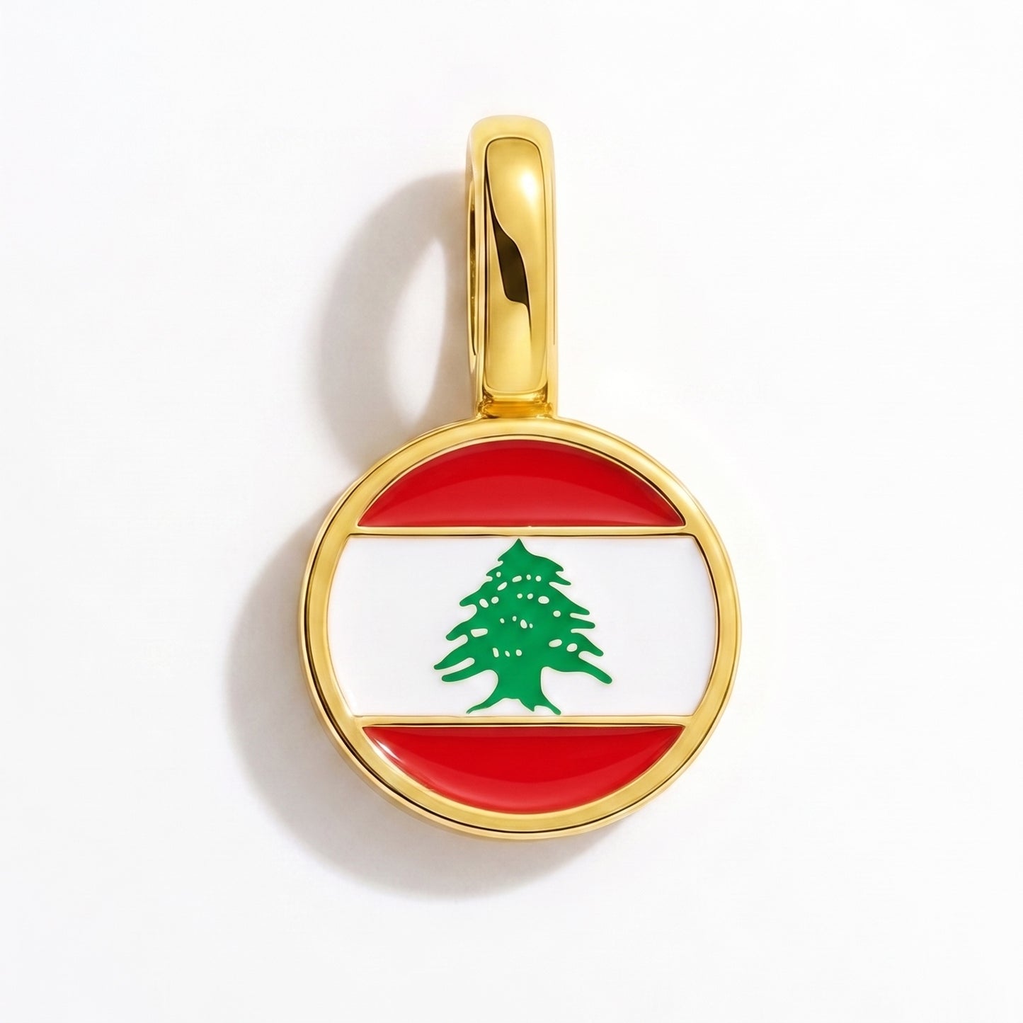 Charm drapeau Liban – rond or