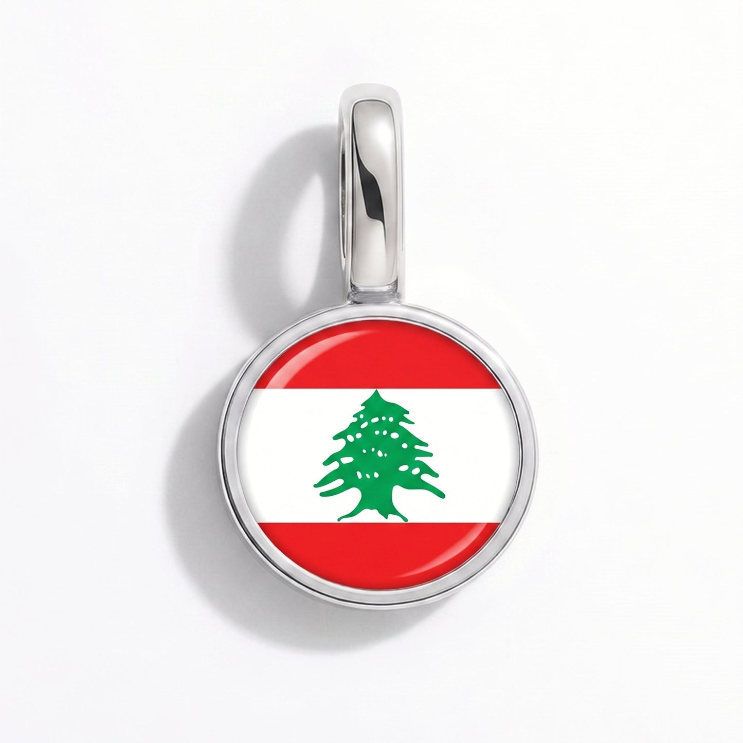 Charm drapeau Liban – rectangulaire argent