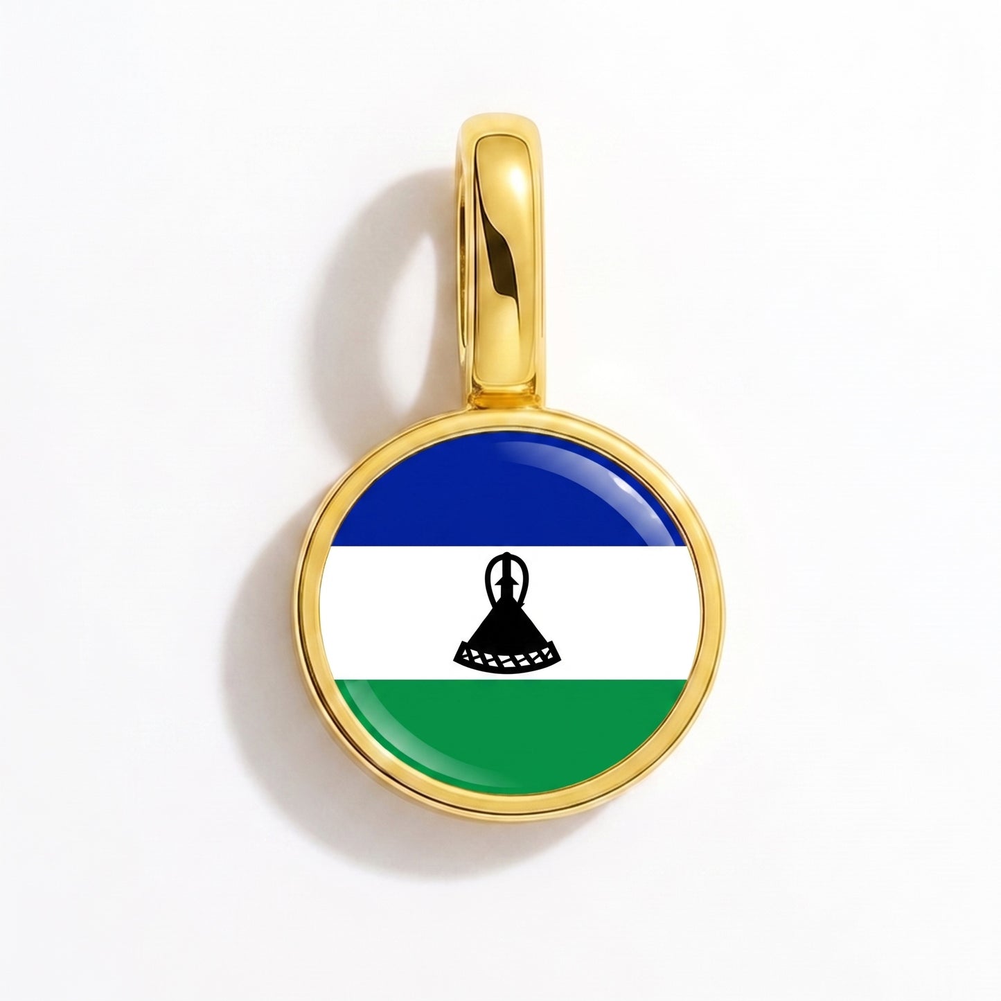 Charm drapeau Lesotho – rond or
