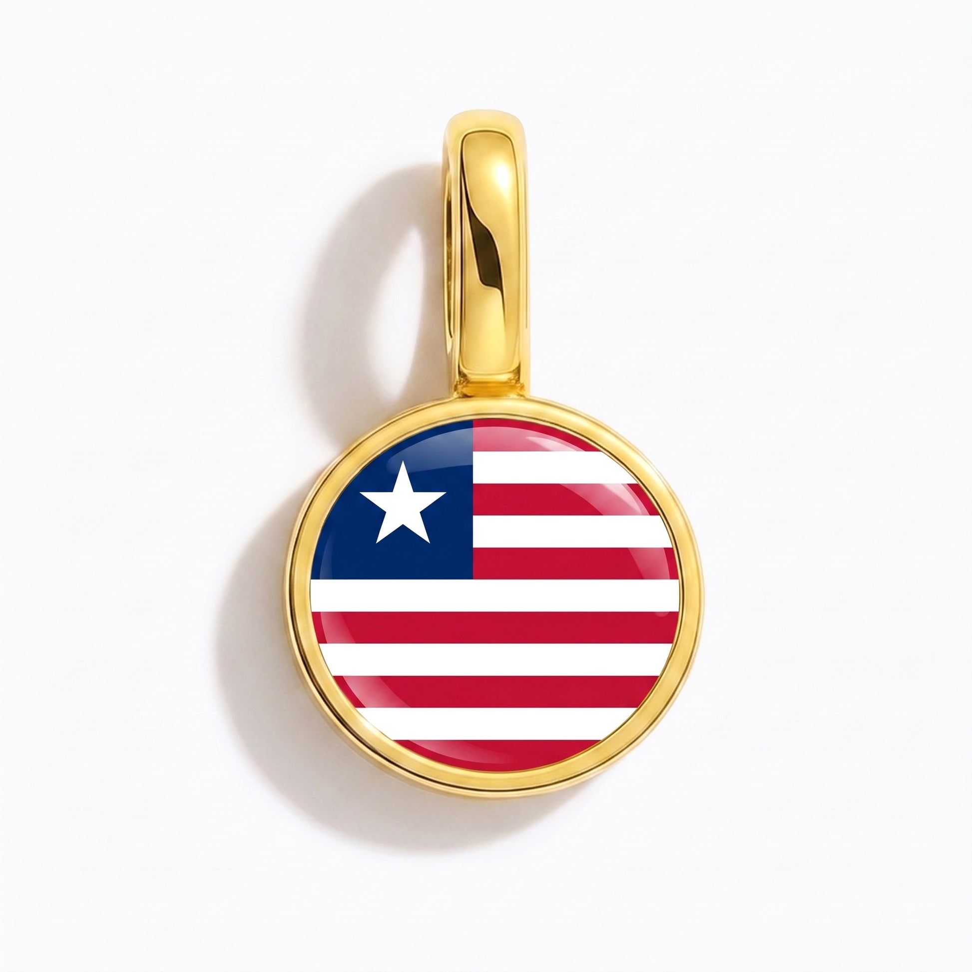 Charm drapeau Liberia – rond or