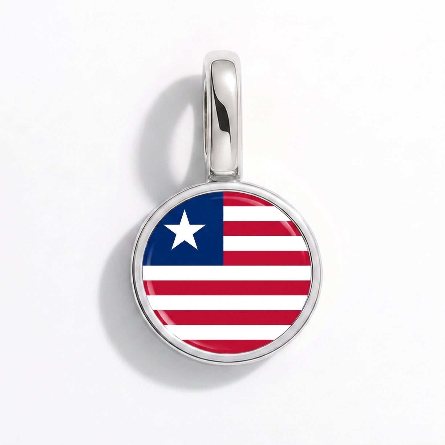 Charm drapeau Liberia – rectangulaire argent