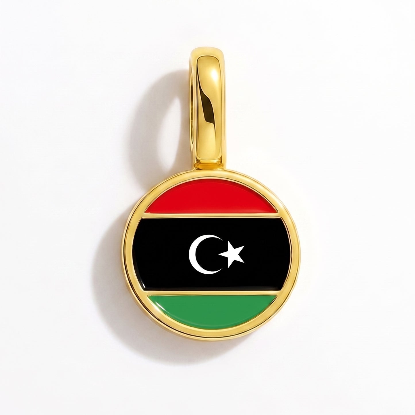 Charm drapeau Libye – rond or