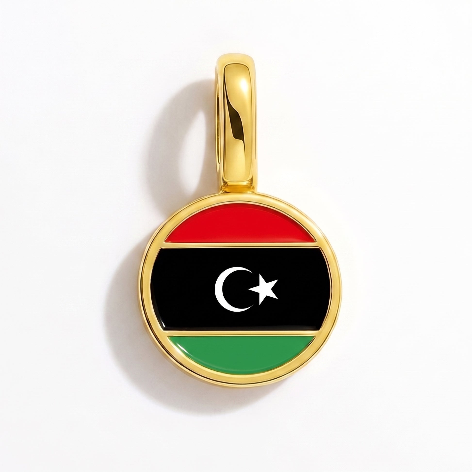 Charm drapeau Libye – rond or