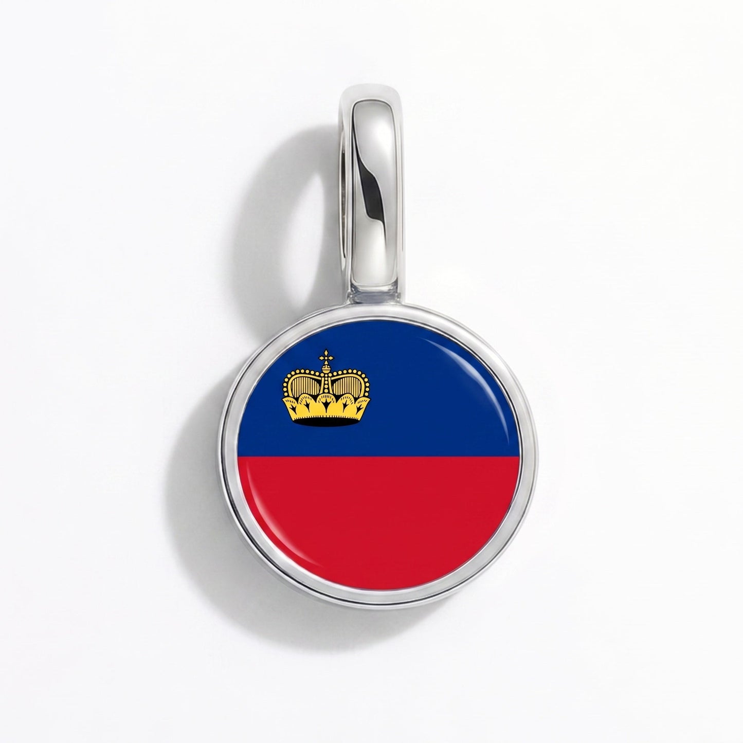 Charm drapeau Liechtenstein – rectangulaire argent