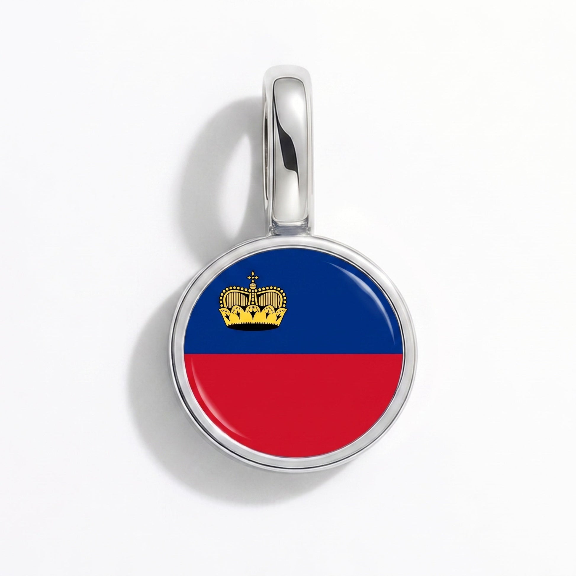 Charm drapeau Liechtenstein – rectangulaire argent