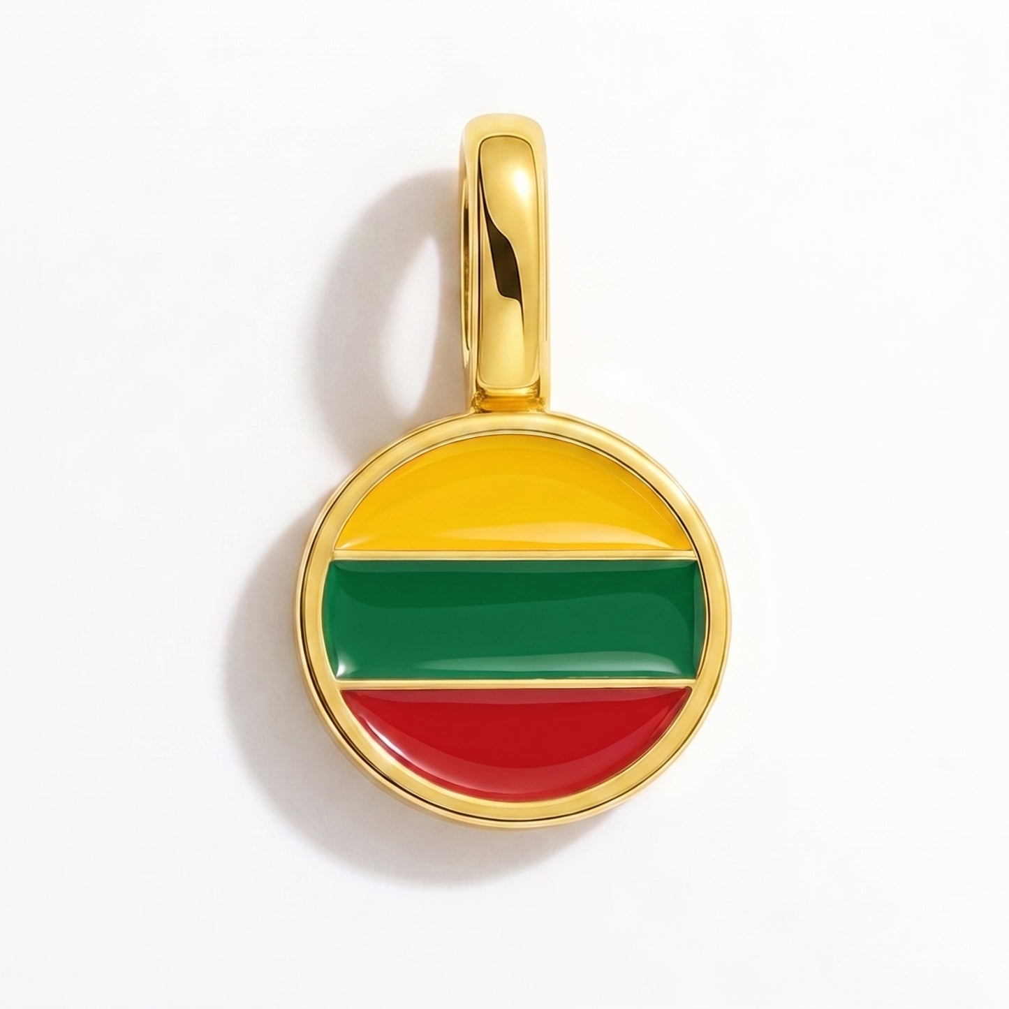 Charm drapeau Lituanie – rond or
