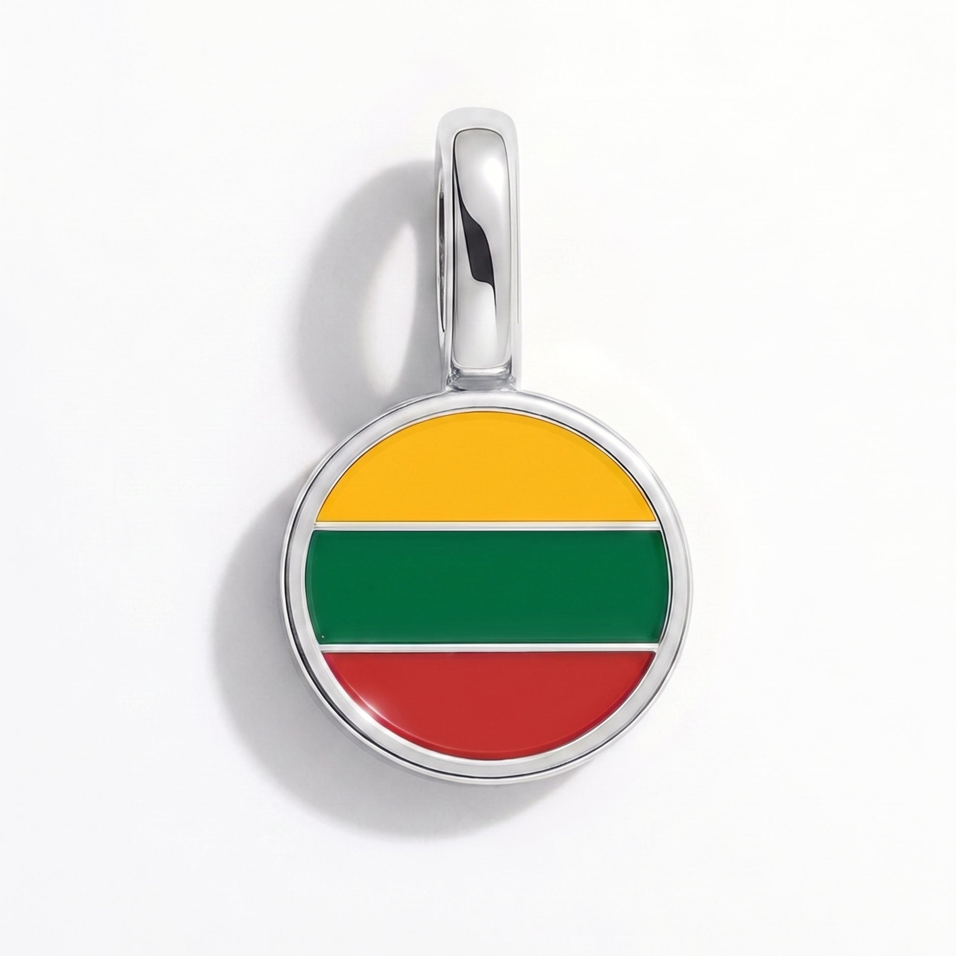 Charm drapeau Lituanie – rond argent