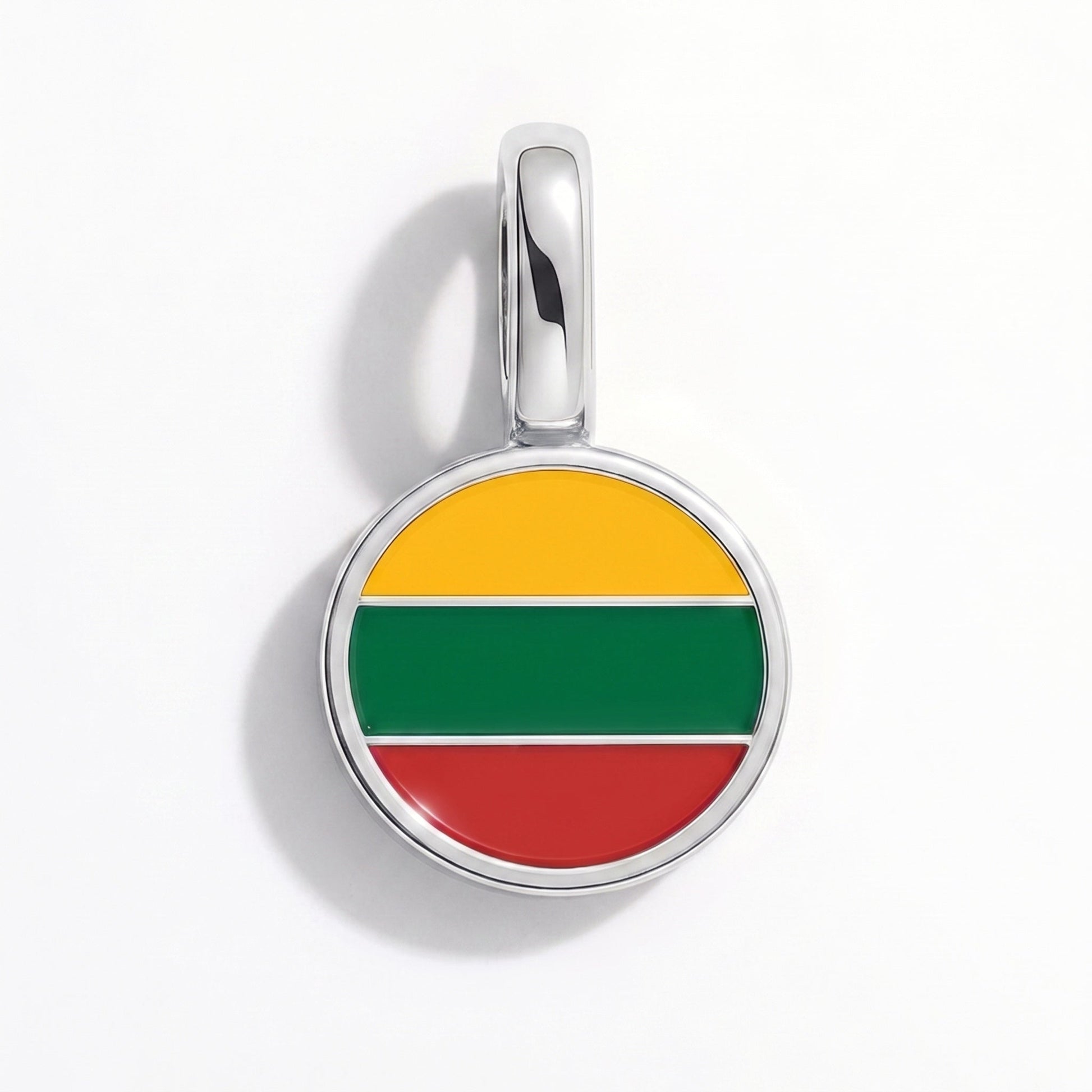 Charm drapeau Lituanie – rectangulaire argent