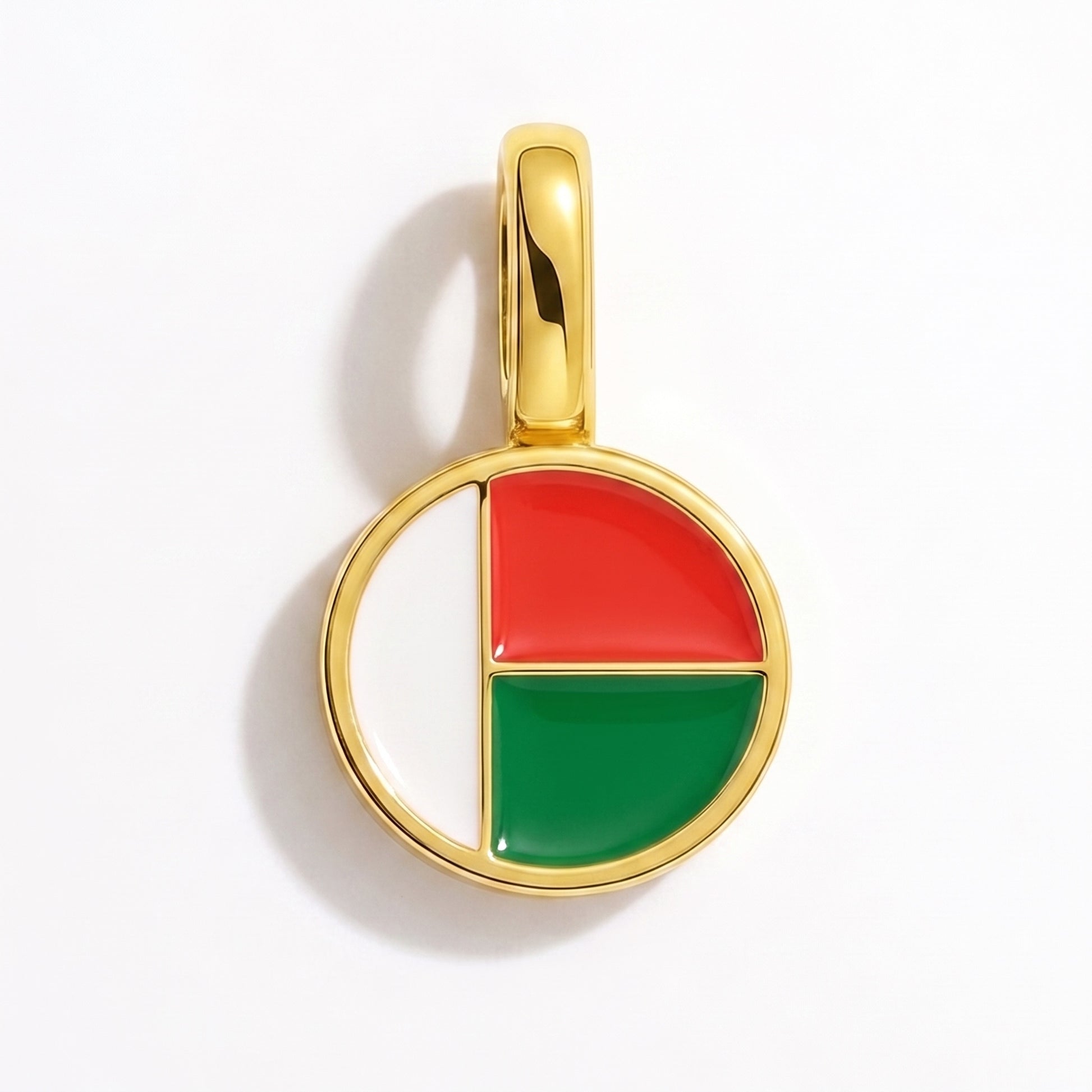 Charm drapeau Madagascar – rond or