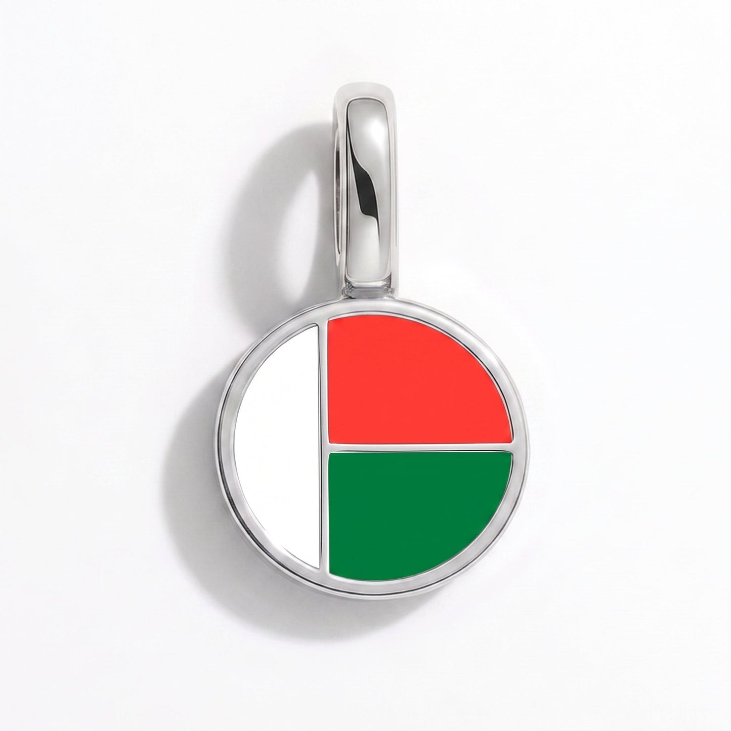 Charm drapeau Madagascar – rectangulaire argent