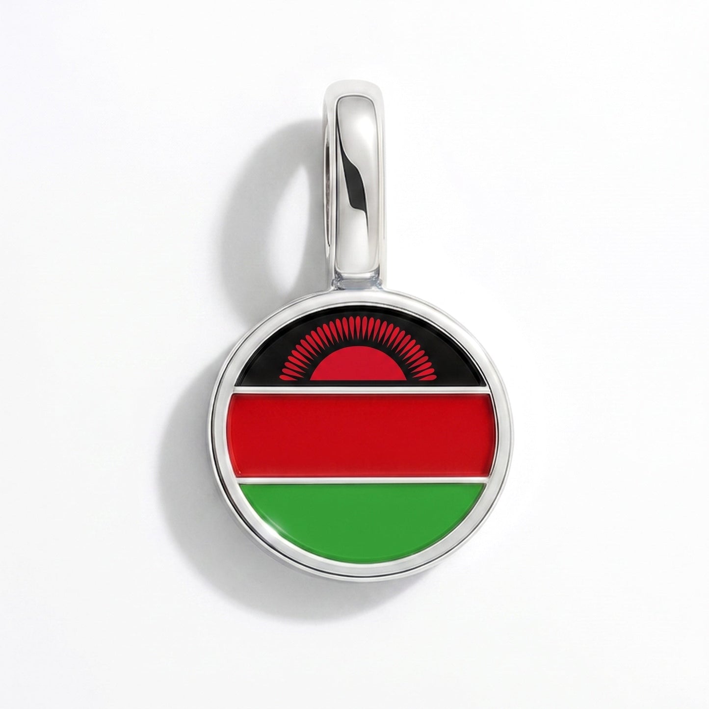 Charm drapeau Malawi – rectangulaire argent