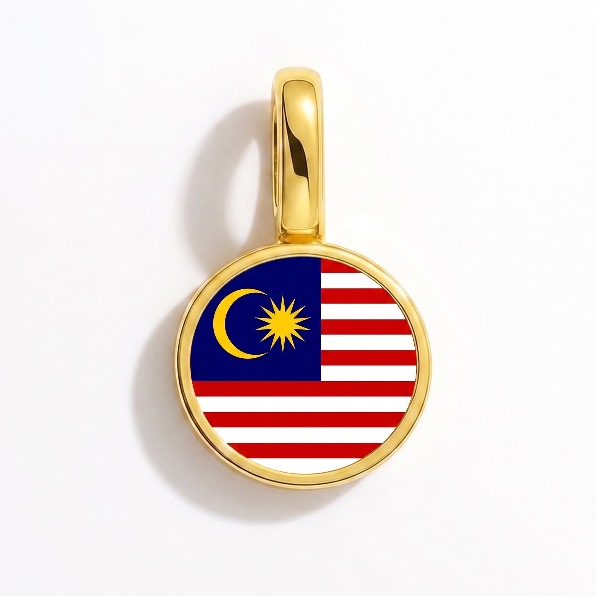 Charm drapeau Malaisie – rond or