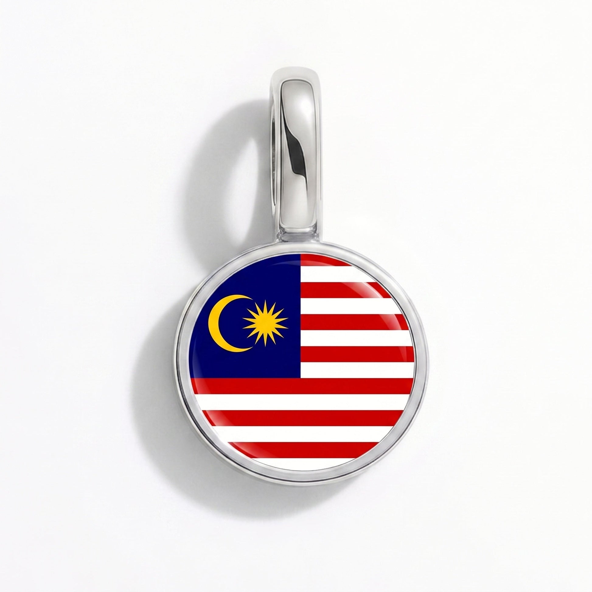 Charm drapeau Malaisie – rectangulaire argent