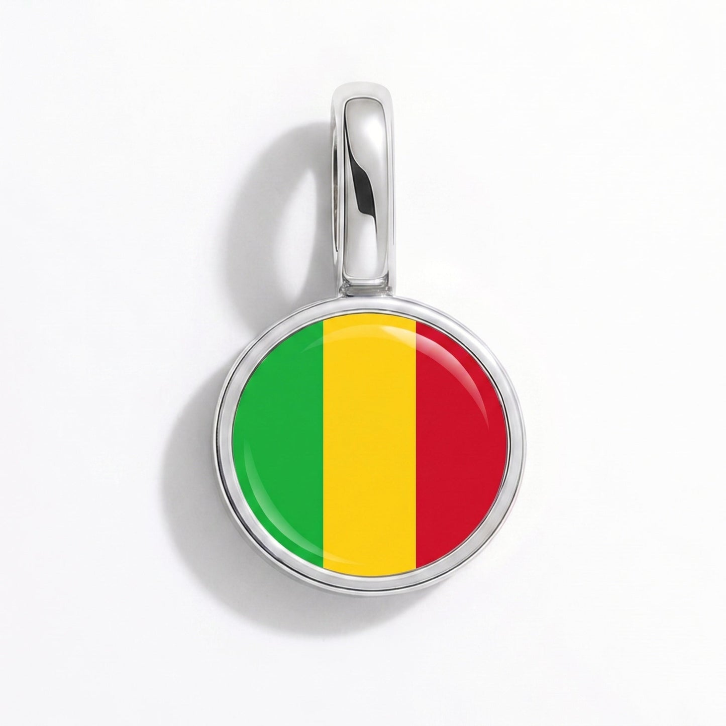 Charm drapeau Mali – rectangulaire argent