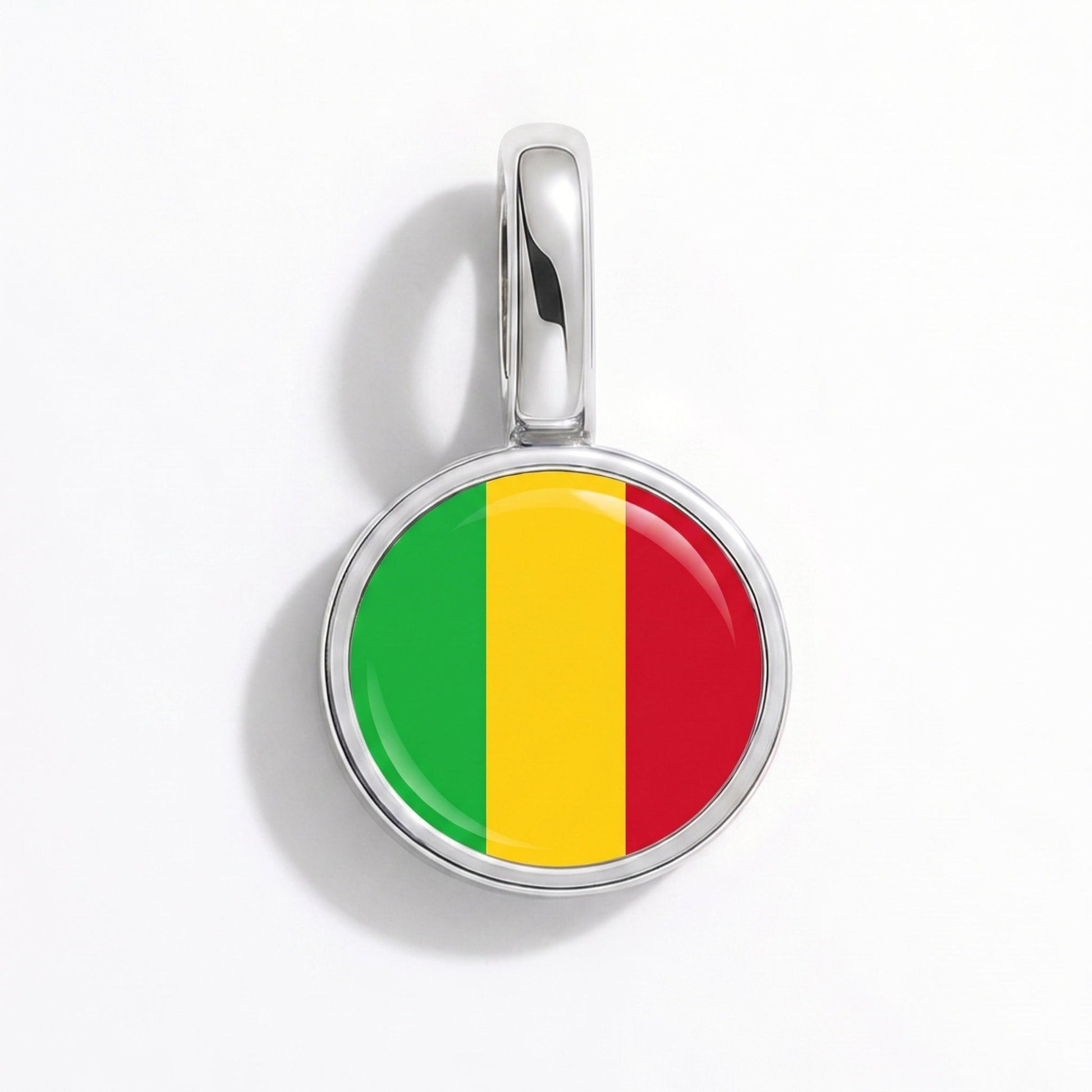 Charm drapeau Mali – rectangulaire argent