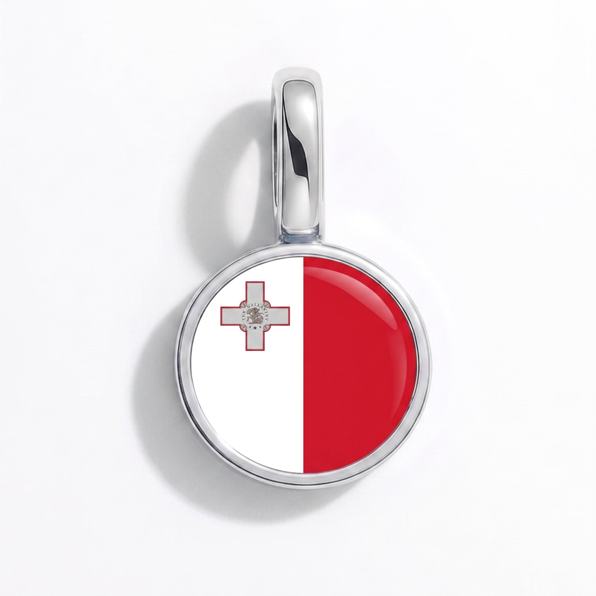 Charm drapeau Malte – rond argent