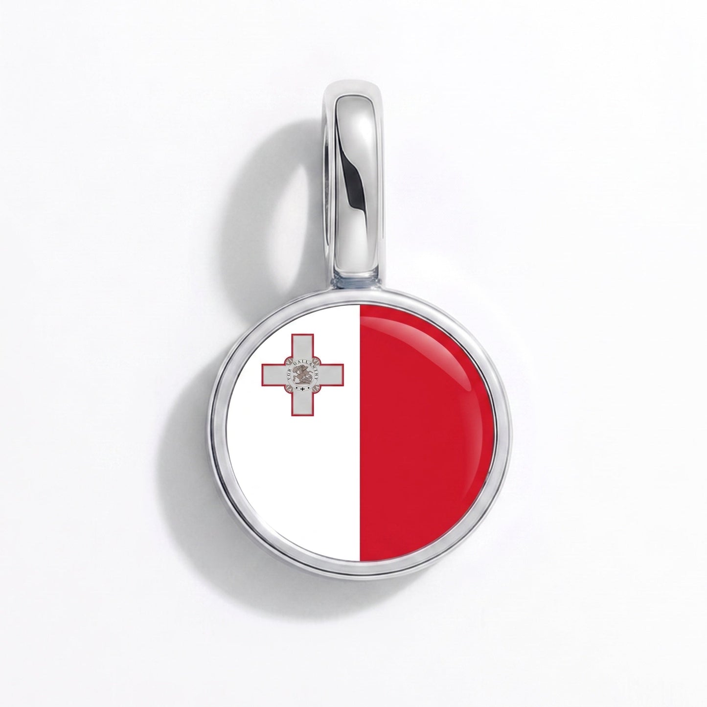 Charm drapeau Malte – rectangulaire argent