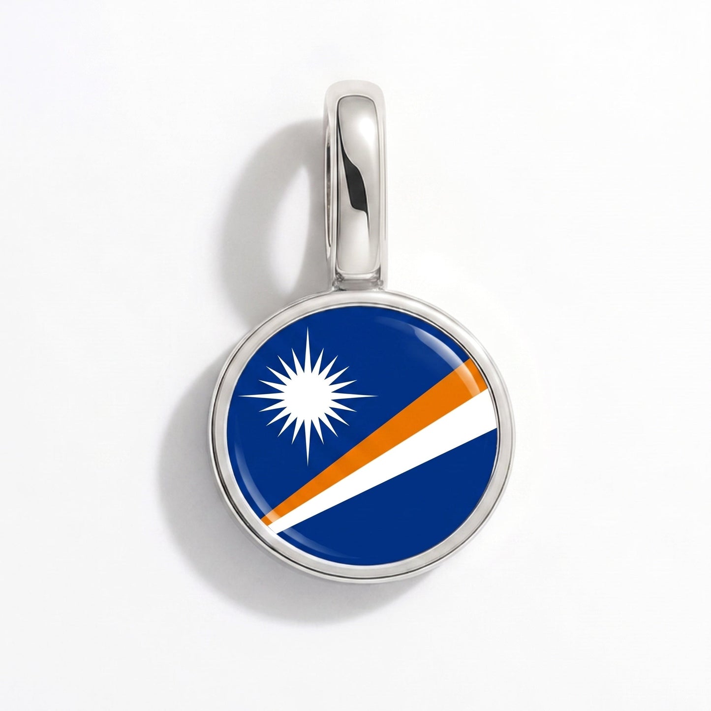 Charm drapeau Îles Marshall – rectangulaire argent