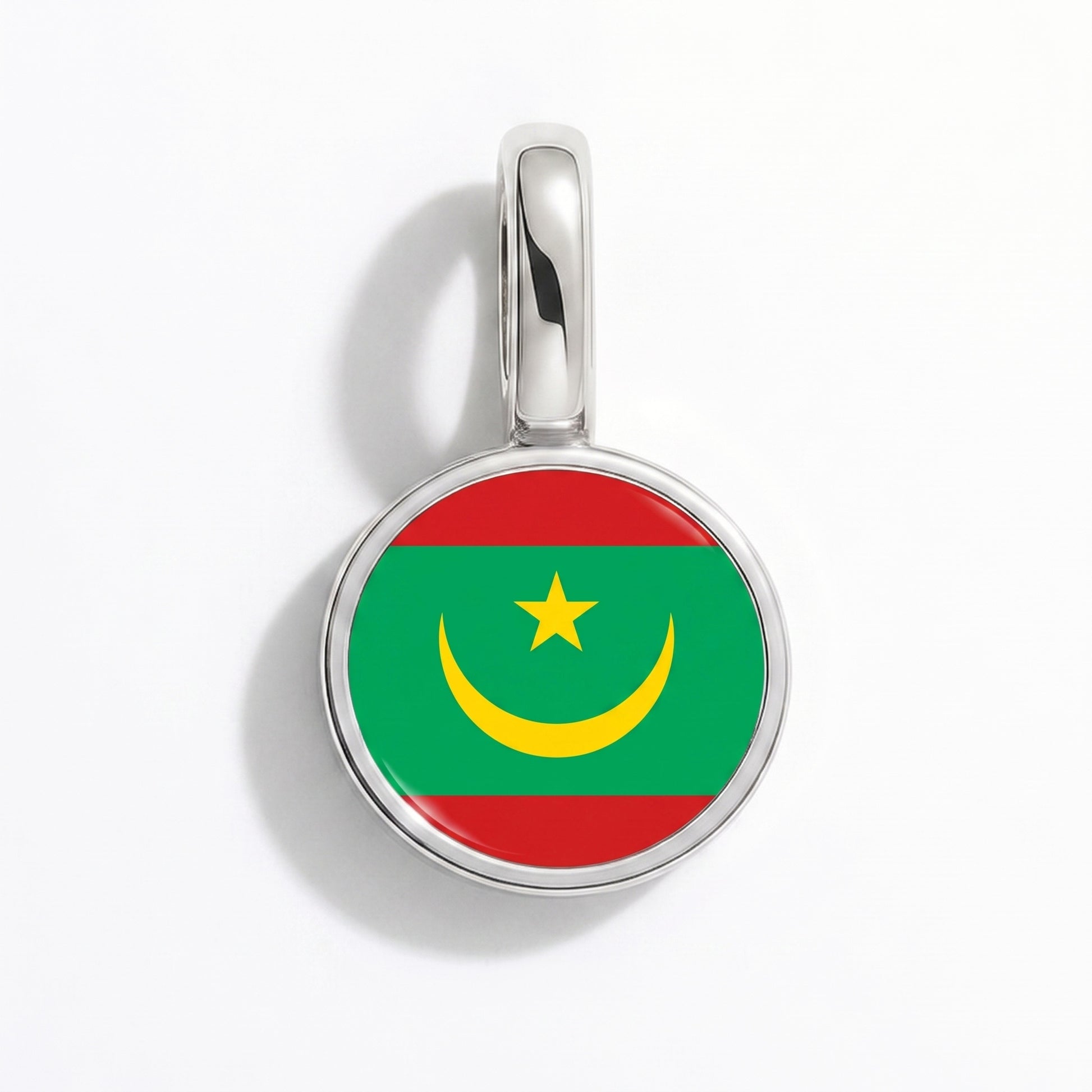 Charm drapeau Mauritanie – rond argent