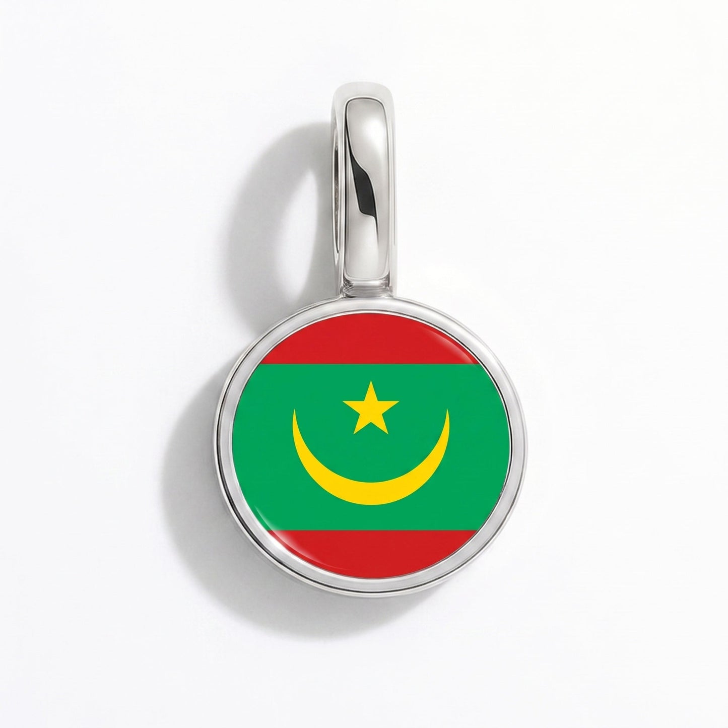 Charm drapeau Mauritanie – rectangulaire argent