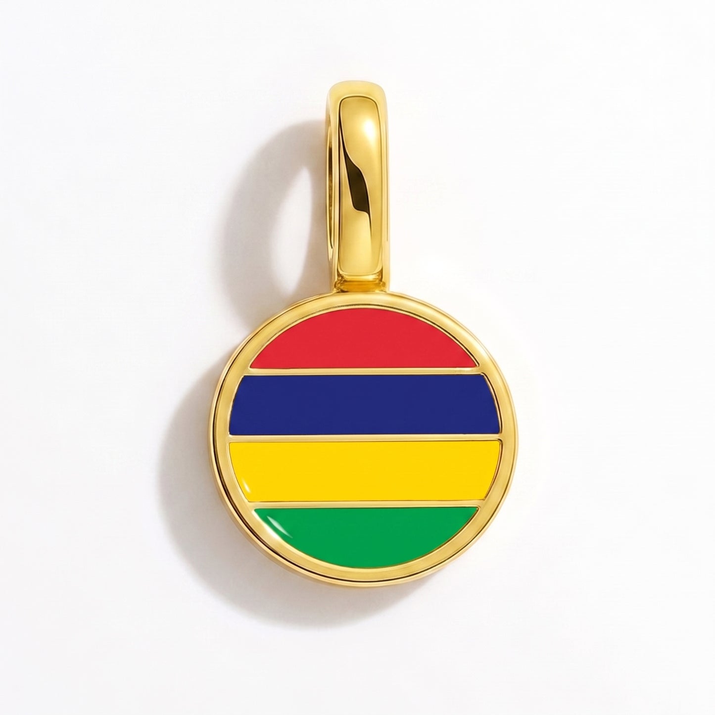 Charm drapeau Maurice – rond or