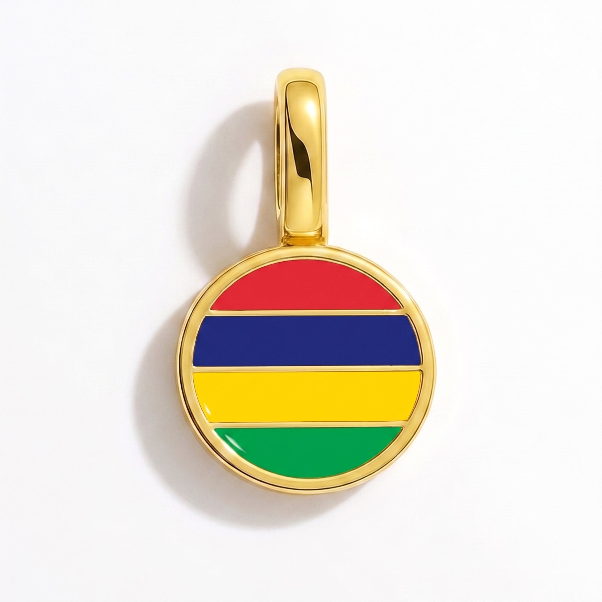 Charm drapeau Maurice – rond or