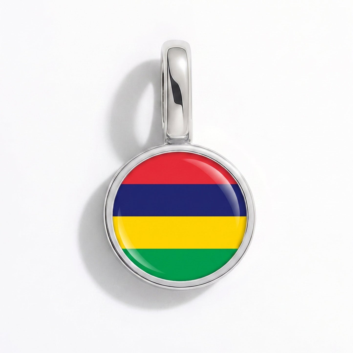 Charm drapeau Maurice – rectangulaire argent