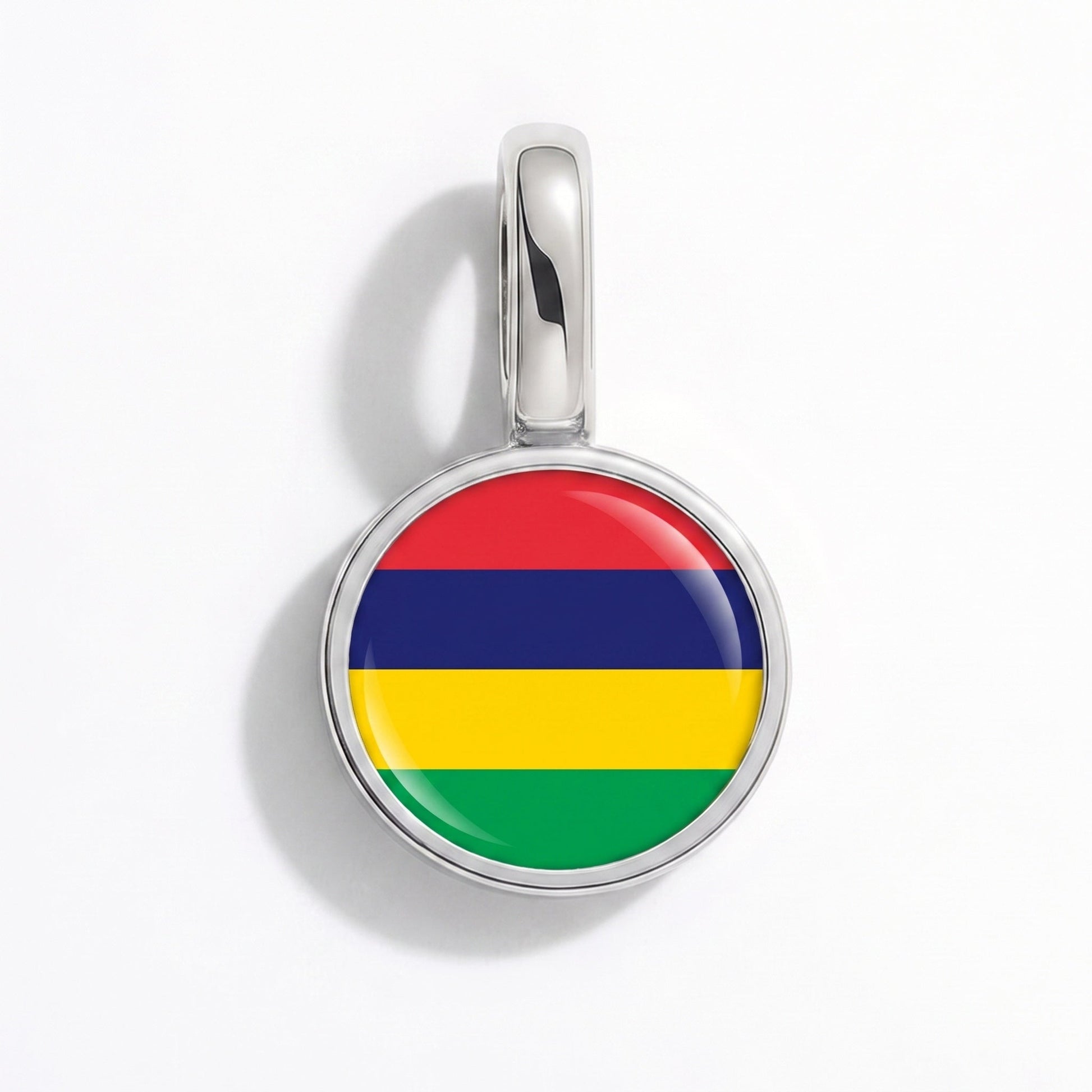 Charm drapeau Maurice – rectangulaire argent